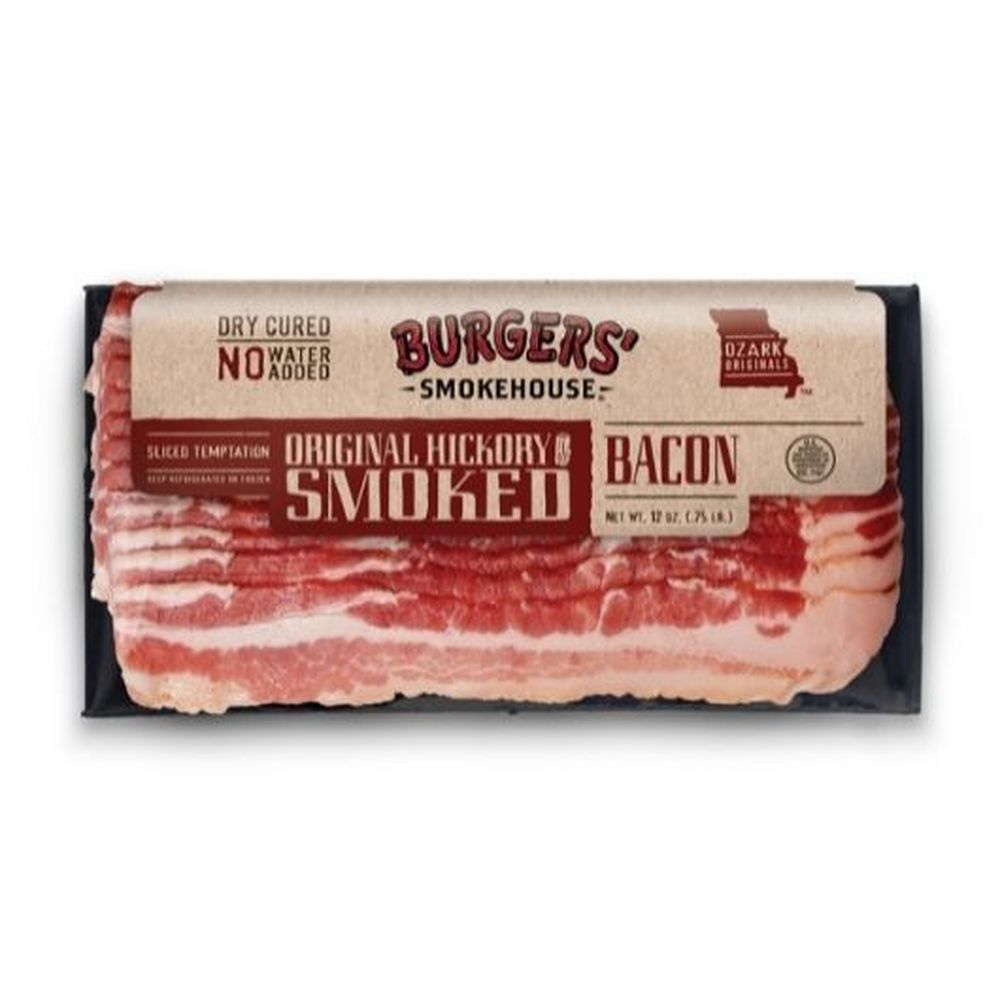 Burgers Smokehouse Original Hickory Smoked country Bacon, 12 Ounce -- 15 per case