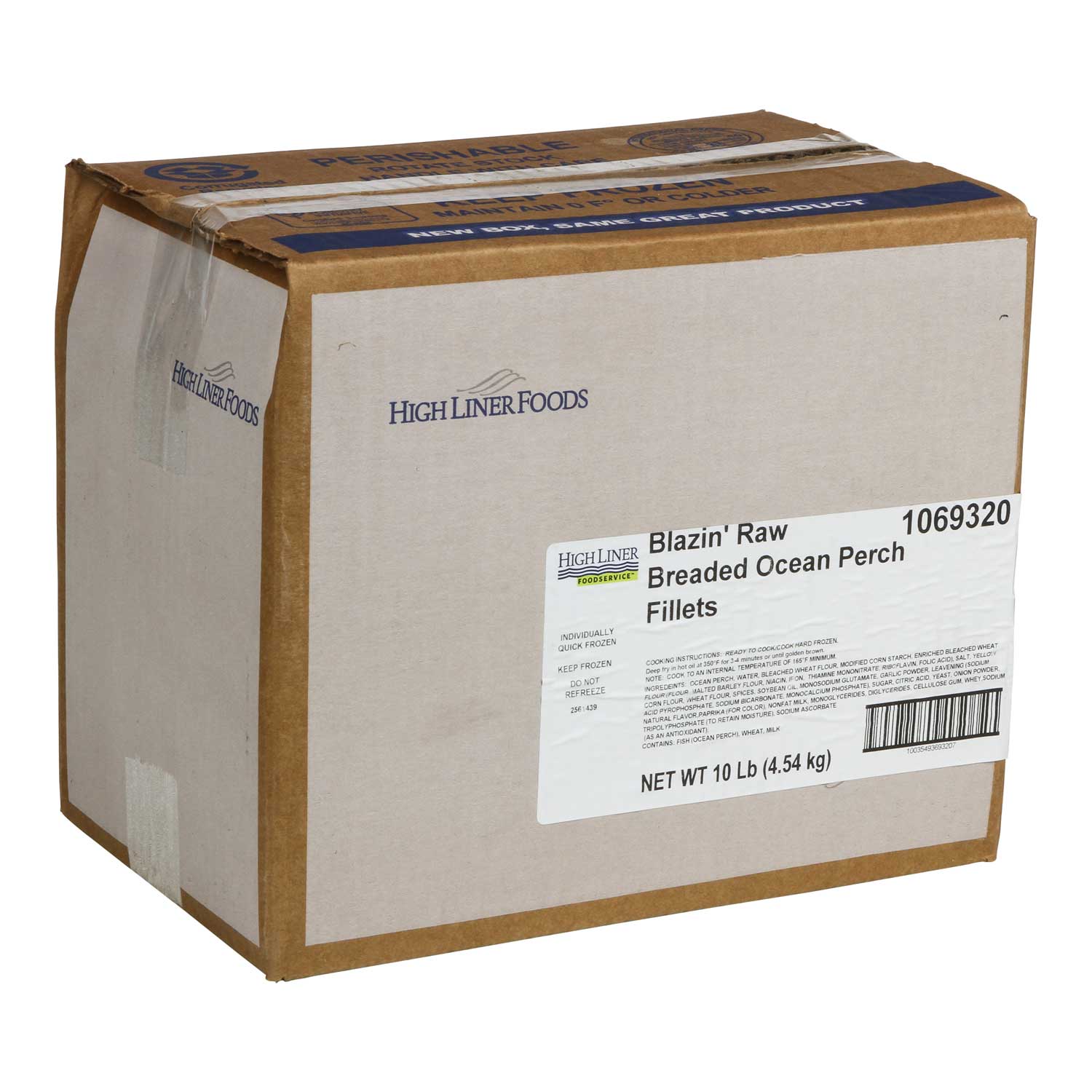 High Liner Foodservice Blazin Raw Breaded Ocean Perch Fillet, 10 Pound