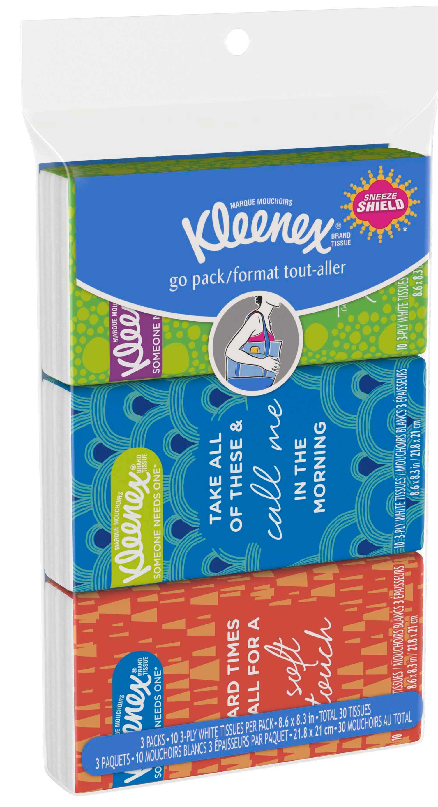 Kleenex Go Pack Facial Tissue, 30 Count -- 36 Per Case