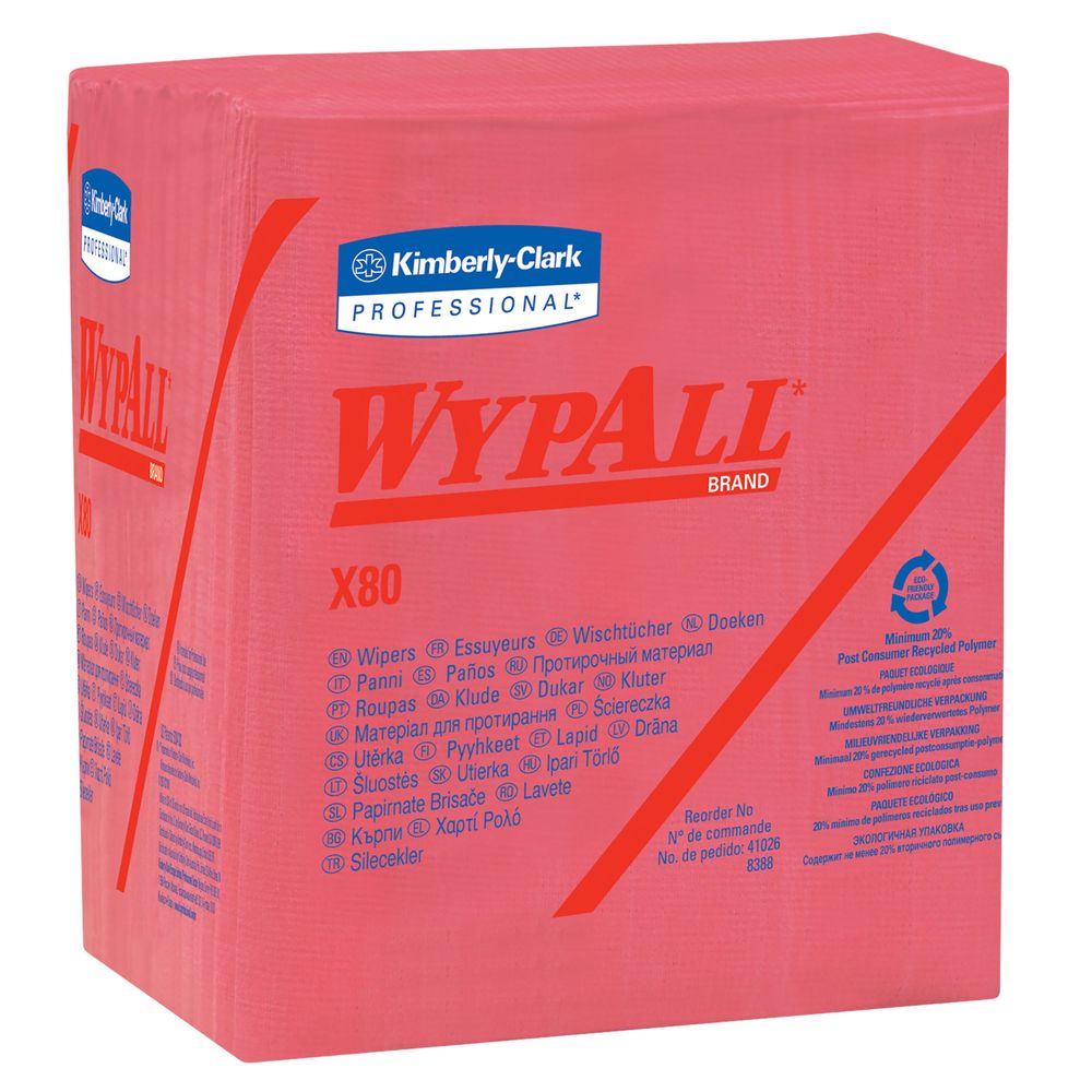Wypall Powerclean X80 Four Fold Heavy Duty Cloth, 50 Count -- 4 Per Case