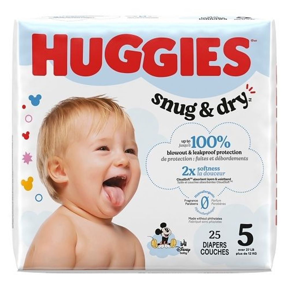 Huggies Snug And Dry Size 5 Diaper Jumbo Pack, 25 Count -- 4 Per Case