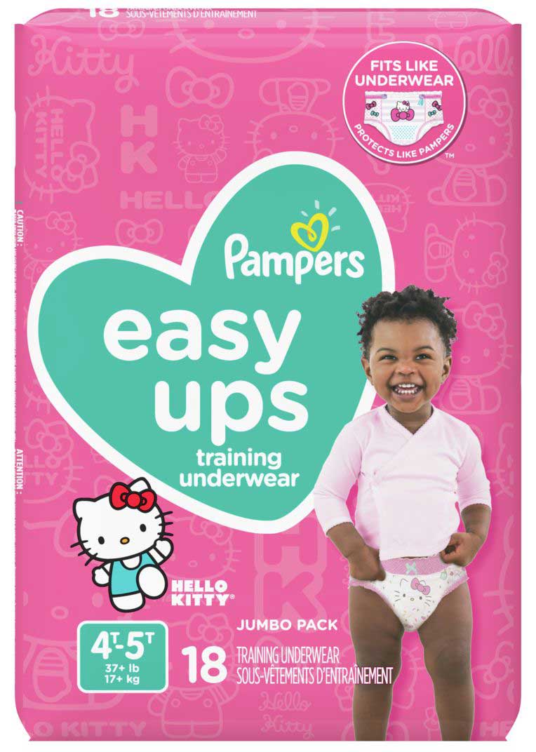 Pampers Easy Ups Training Underwear Girls 4T-5T 18 Count 