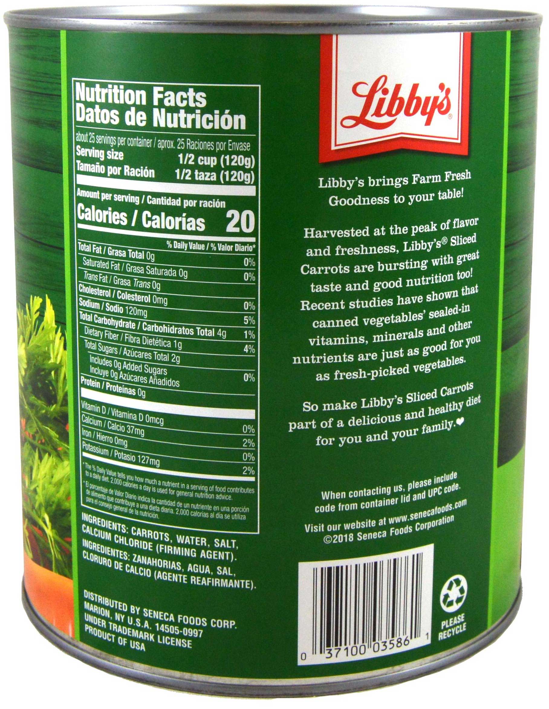 Libby's Low Sodium Medium Sliced Carrots, 105 Ounce -- 6 Per Case