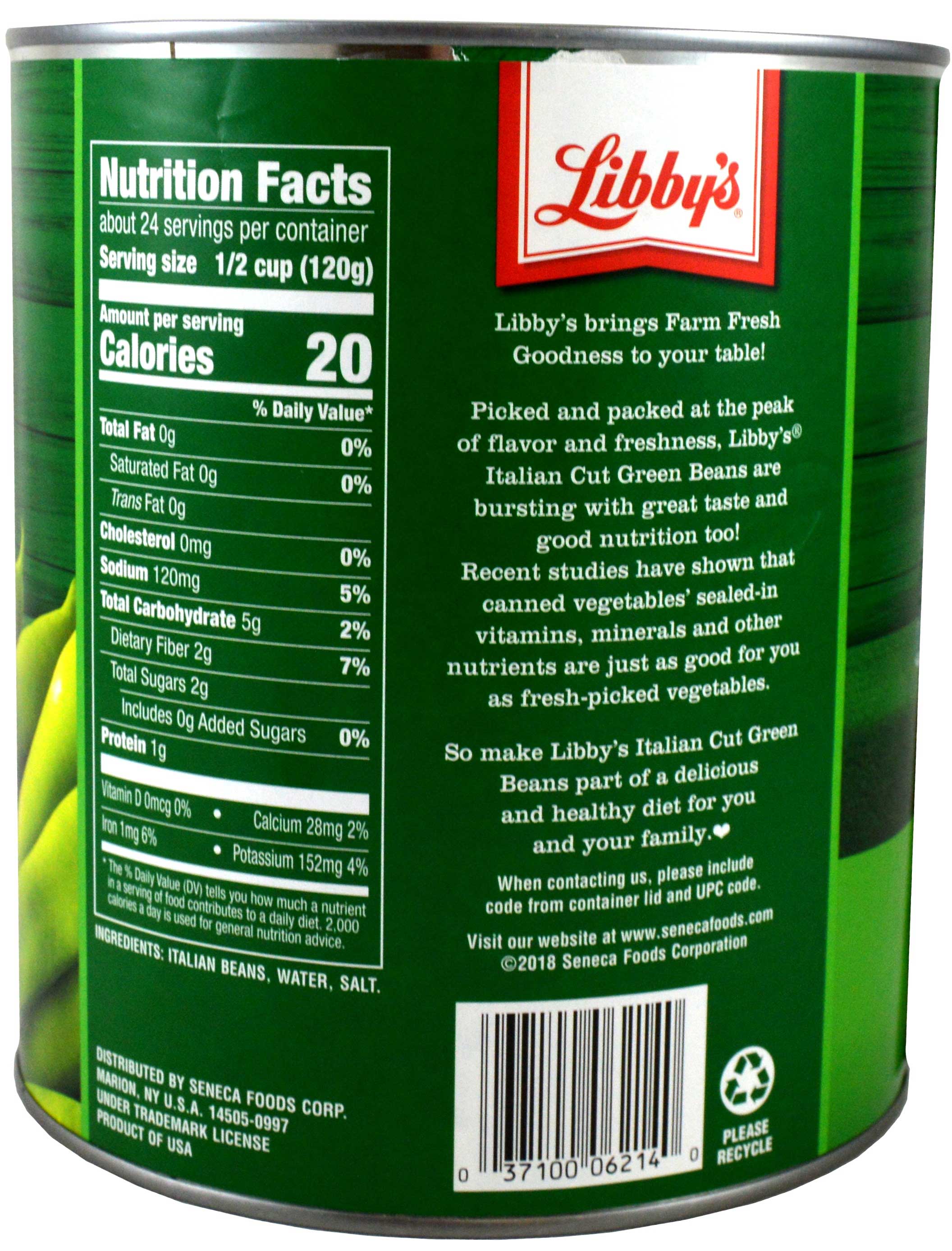Libby Italian Cut Green Beans, 101 Ounce Can -- 6 per case