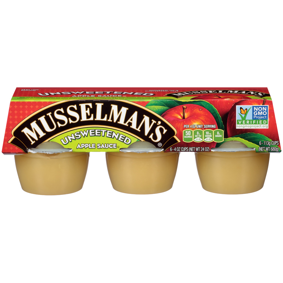 Musselman's Natural No Sweetner Apple Sauce, 6 Count -- 12 Per Case