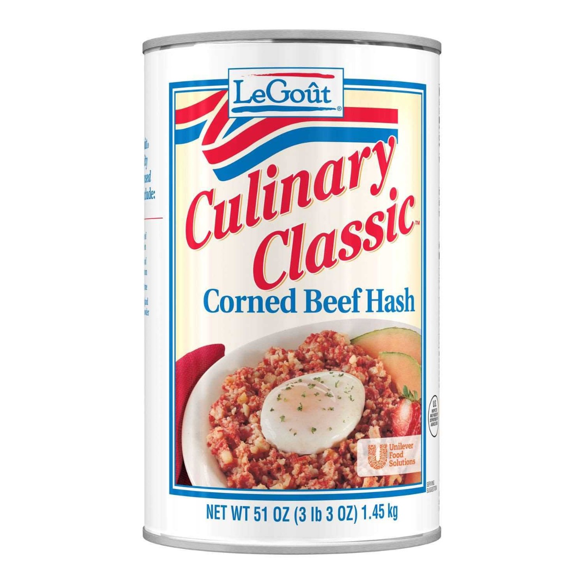 LeGout Corned Beef Hash Heat and Serve Can, 51 ounce -- 12 per case