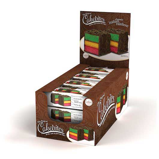 Cookies United Cakebites Classic Italian Rainbow Cake, 2 Ounce -- 96 per case