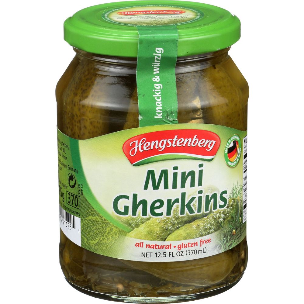 Hengstenberg Mini Gherkins Pickle, 12.5 Ounce -- 12 Per Case