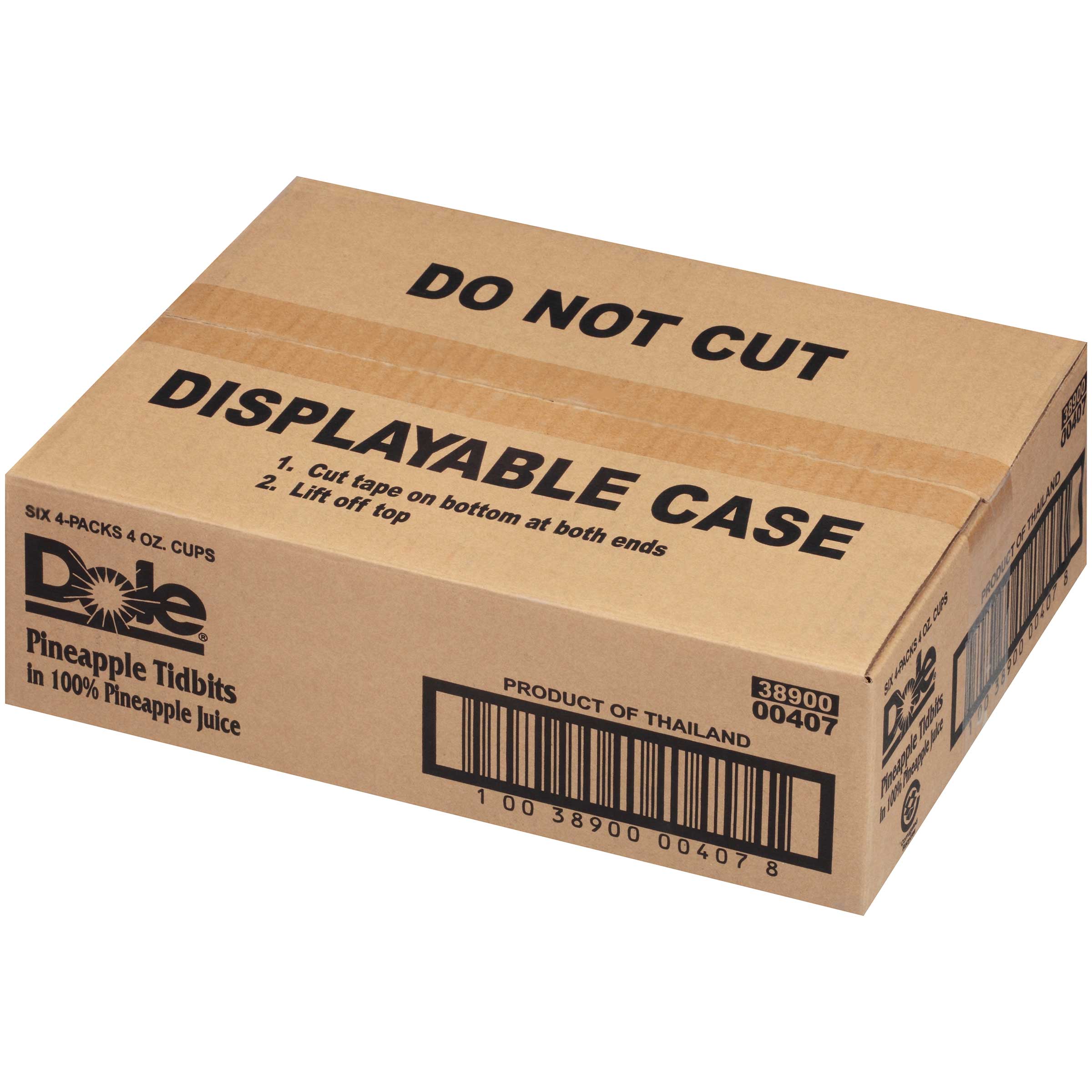 Dole Pineapple Tidbits in Juice, 4 Ounce -- 6 per case.