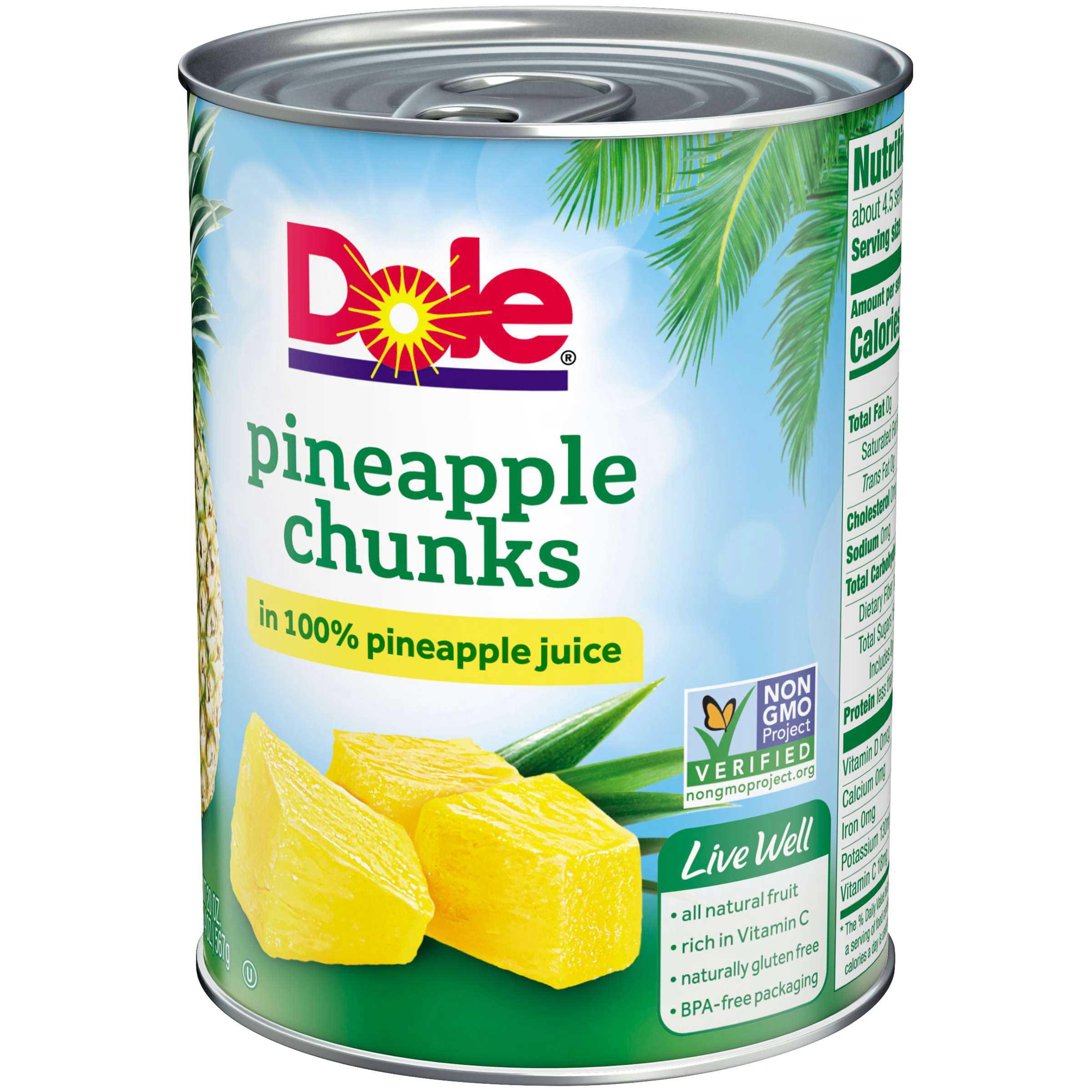 Dole Pineapple Chunks In Juice, 20 Ounce -- 12 Per Case