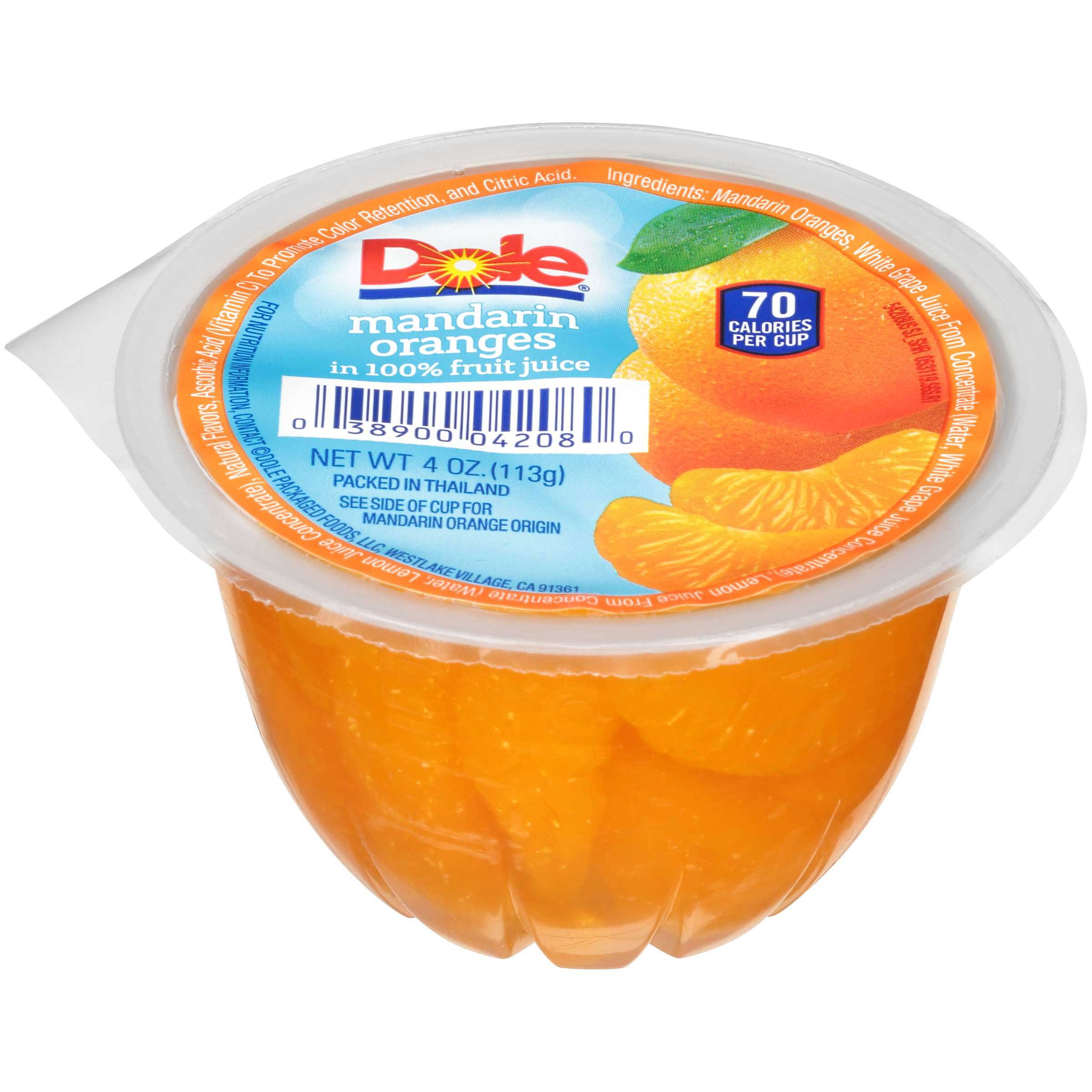 Dole Fruit Bowls In Light Syrup Mandarin Oranges 4 Oz Cup