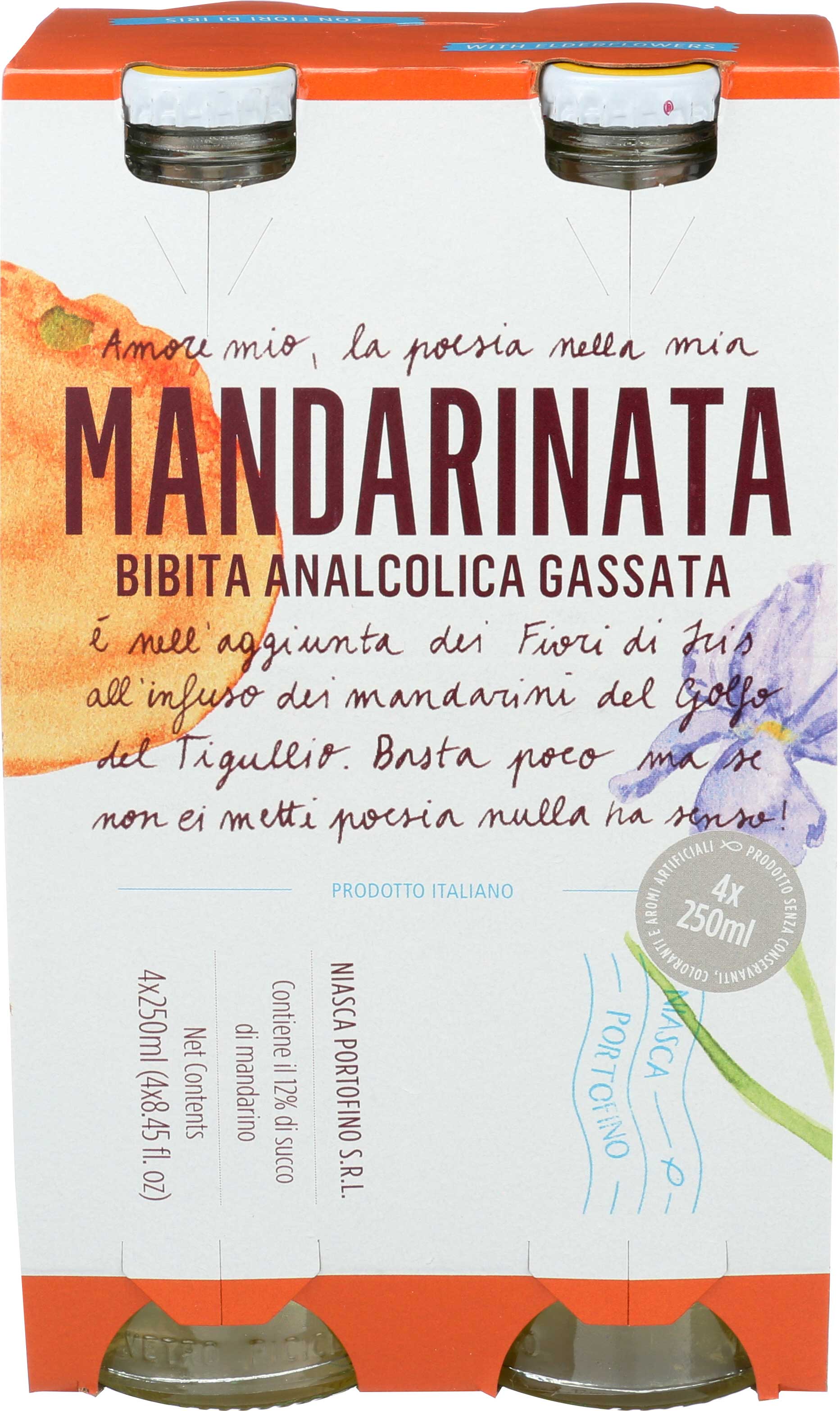Niasca Mandarinata Sparkling Beverage, 33.8 Fluid Ounce -- 6 Per Case