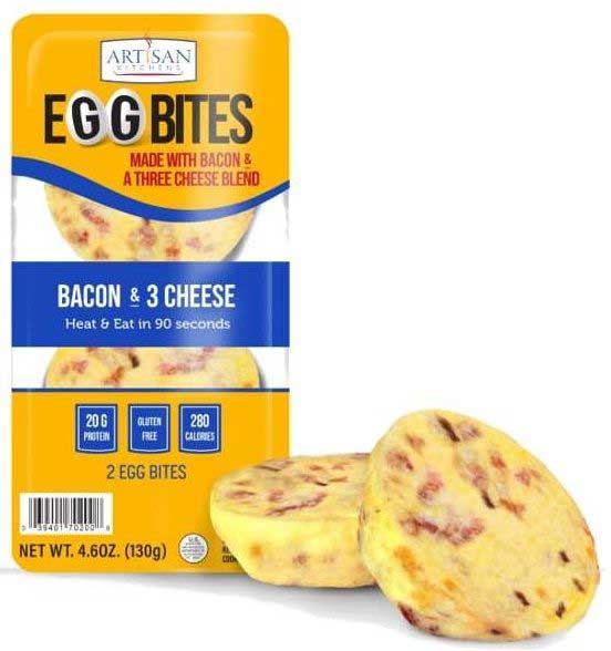 Artisan Kitchens Bacon and Three Cheese Egg Bites - 2 count per pack -- 7 packs per case