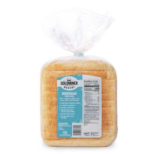 Bimbo Bakehouse Goldminer Square Sliced Sourdough Bread, 24