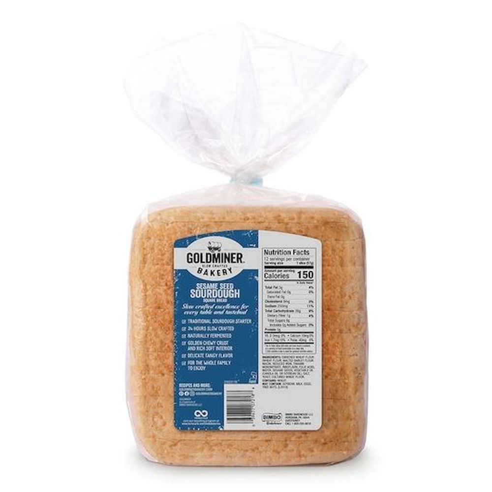 Goldminer Slow Craft Sesame Seed Sourdough Square Bread, 24 Ounce -- 10 Per Case