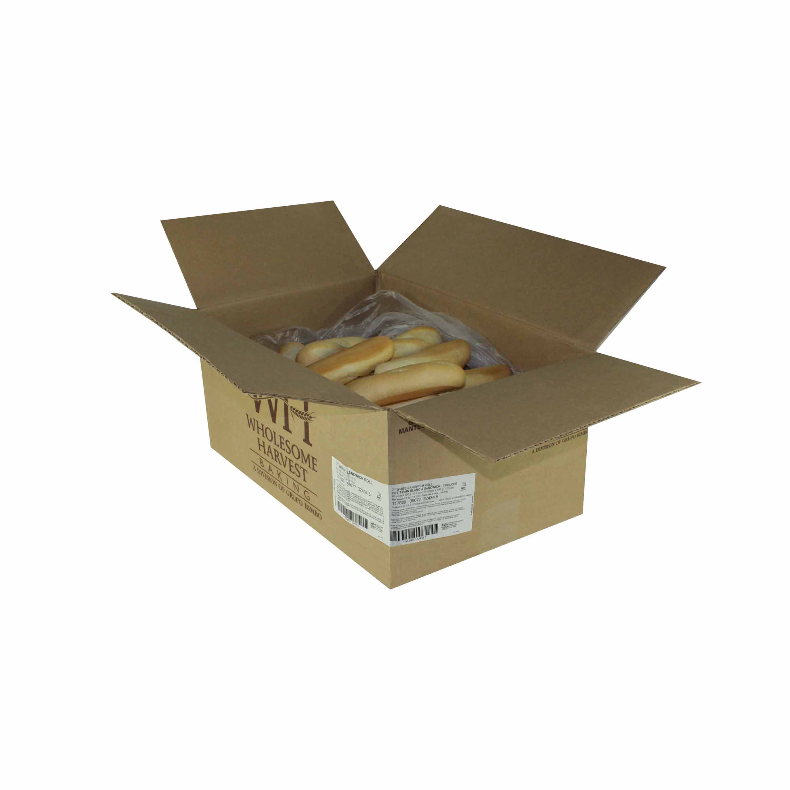 Bimbo Bakehouse 7 White Sandwich Rolls -- 65 Per Case
