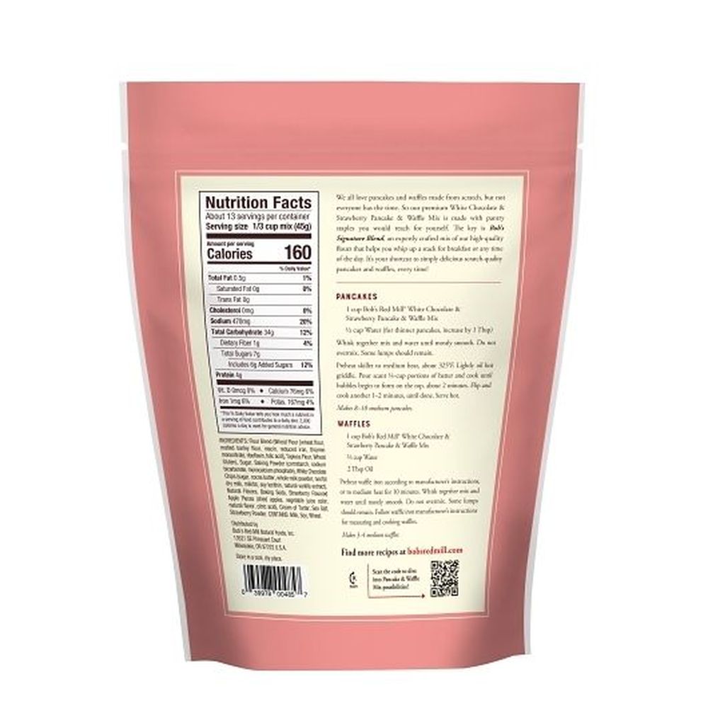 Bobs Red Mill White Chocolate and Strawberry Pancake and Waffle Mix, 20 Ounce -- 4 per case