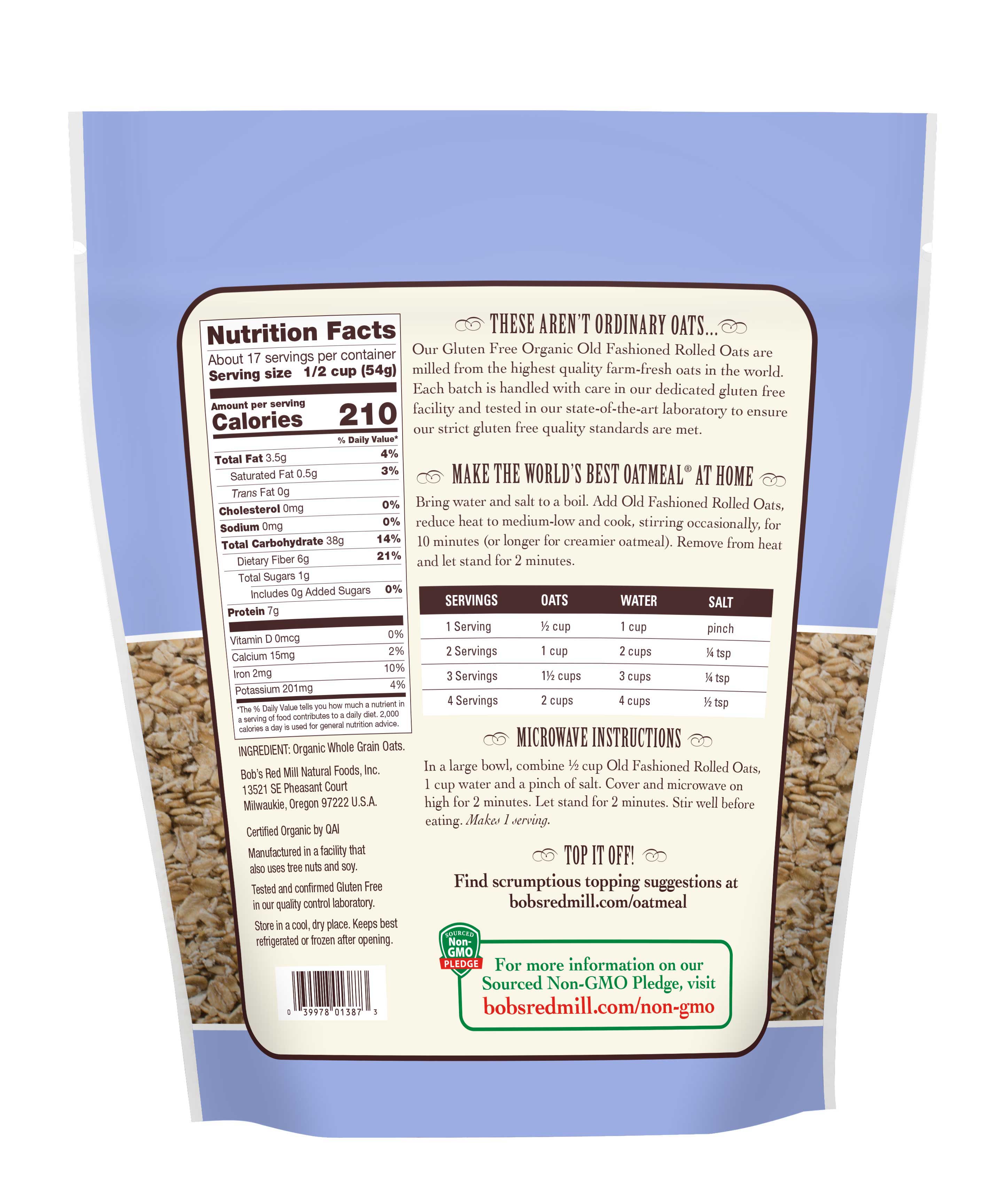 Gluten-Free Old Fashioned Rolled Oats, 32 oz, Bob's Red Mill