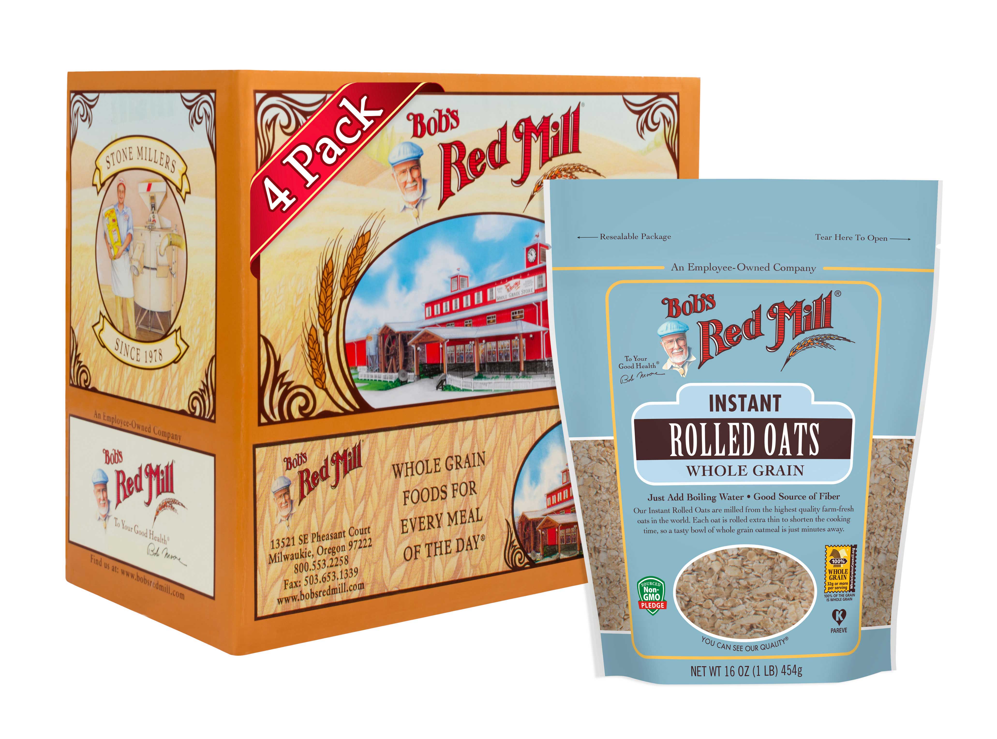 Bob's Red Mill Instant Rolled Oats, 16 Ounce -- 4 Per Case