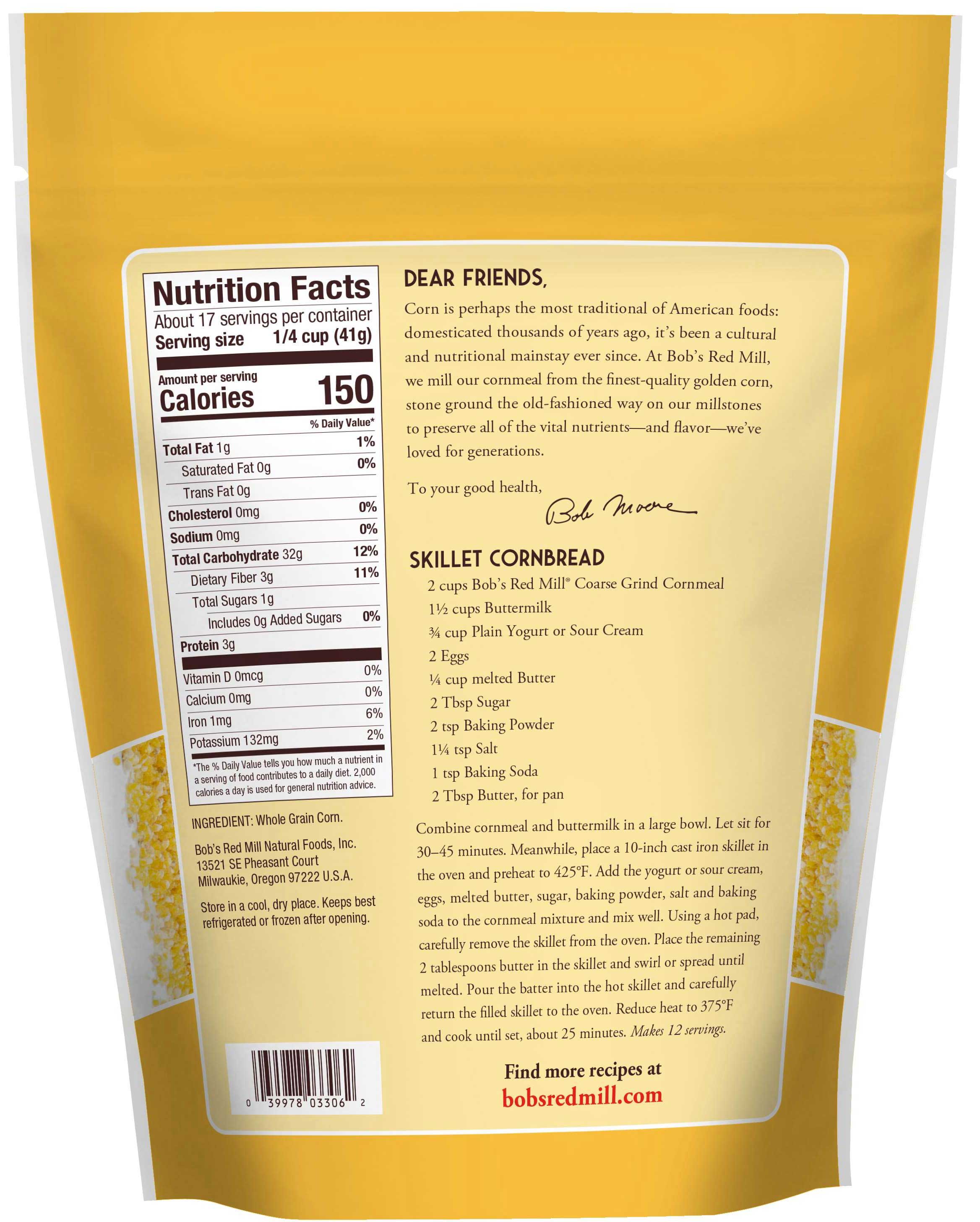 Bob's Red Mill Coarse Grind Cornmeal, 24 Ounce -- 4 Per Case