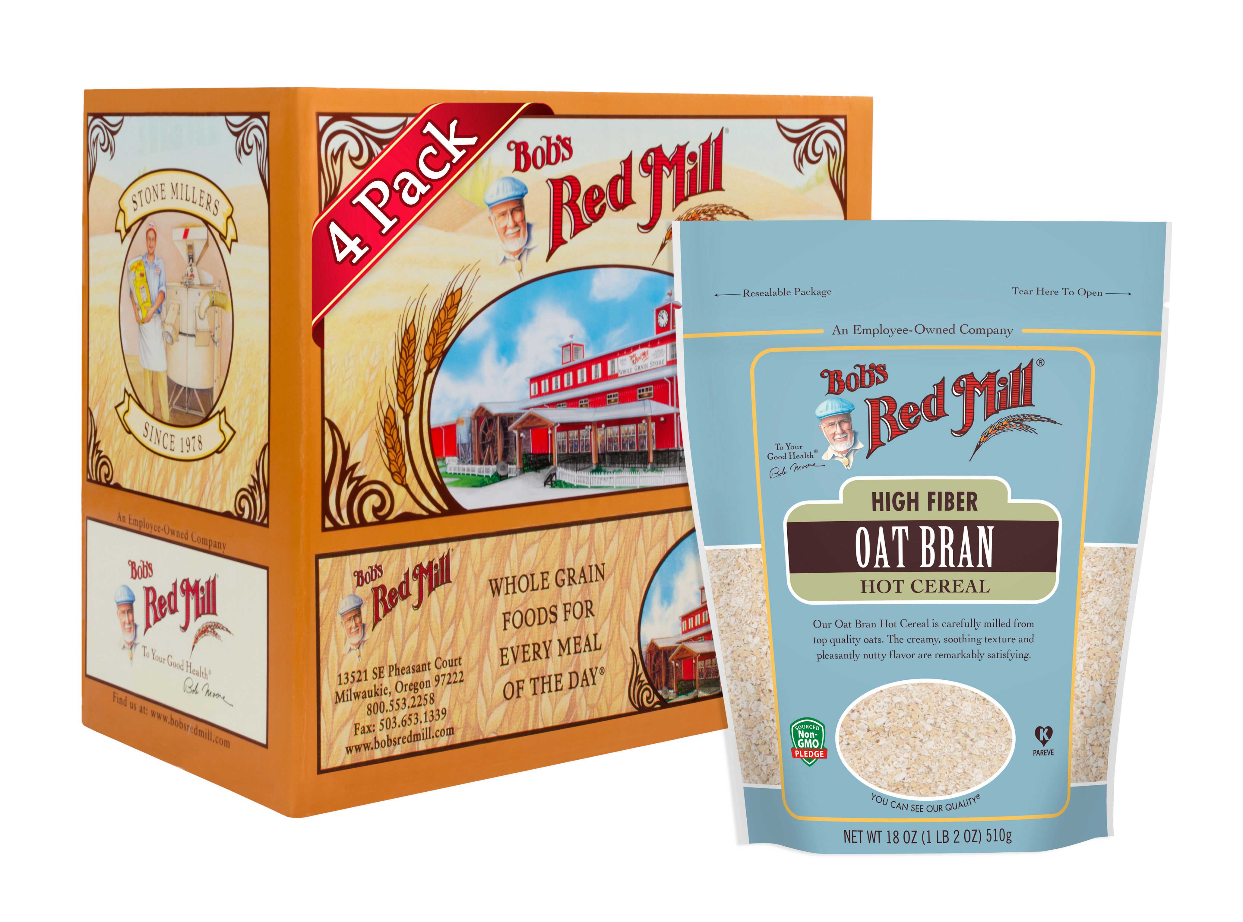Bob's Red Mill Oat Bran, 18 Ounce -- 4 Per Case