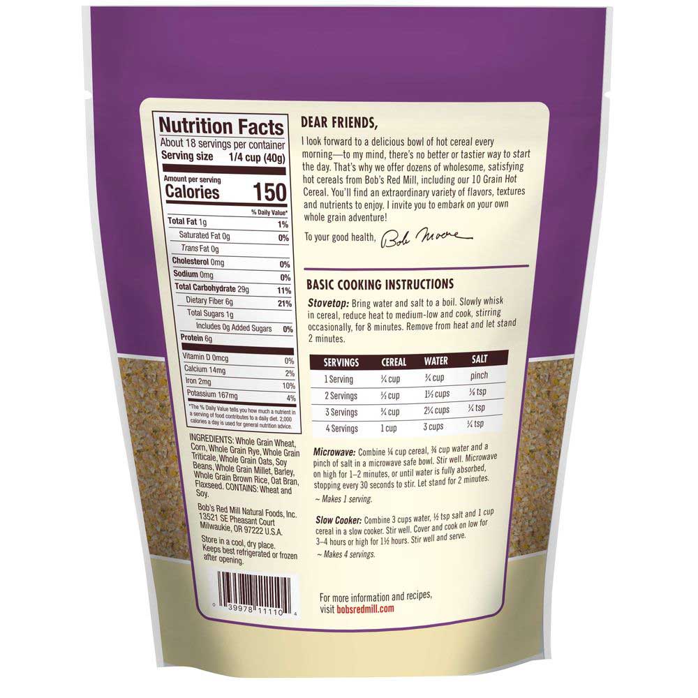 Bob's Red Mill 10 Grain Cereal, 25 Ounce -- 4 Per Case