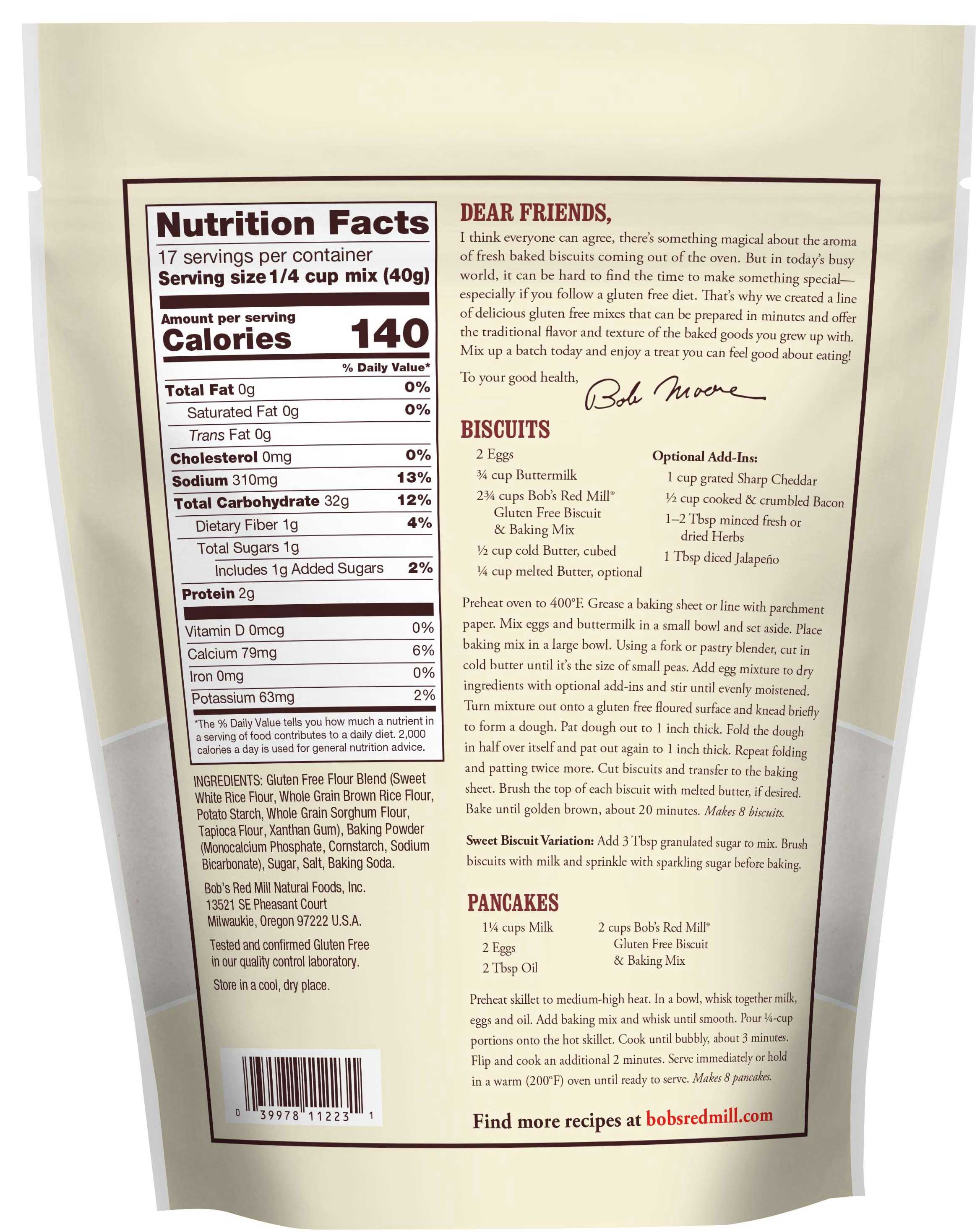 Bob's Red Mill Gluten Free Biscuit And Baking Mix, 24 Ounce -- 4 Per Case