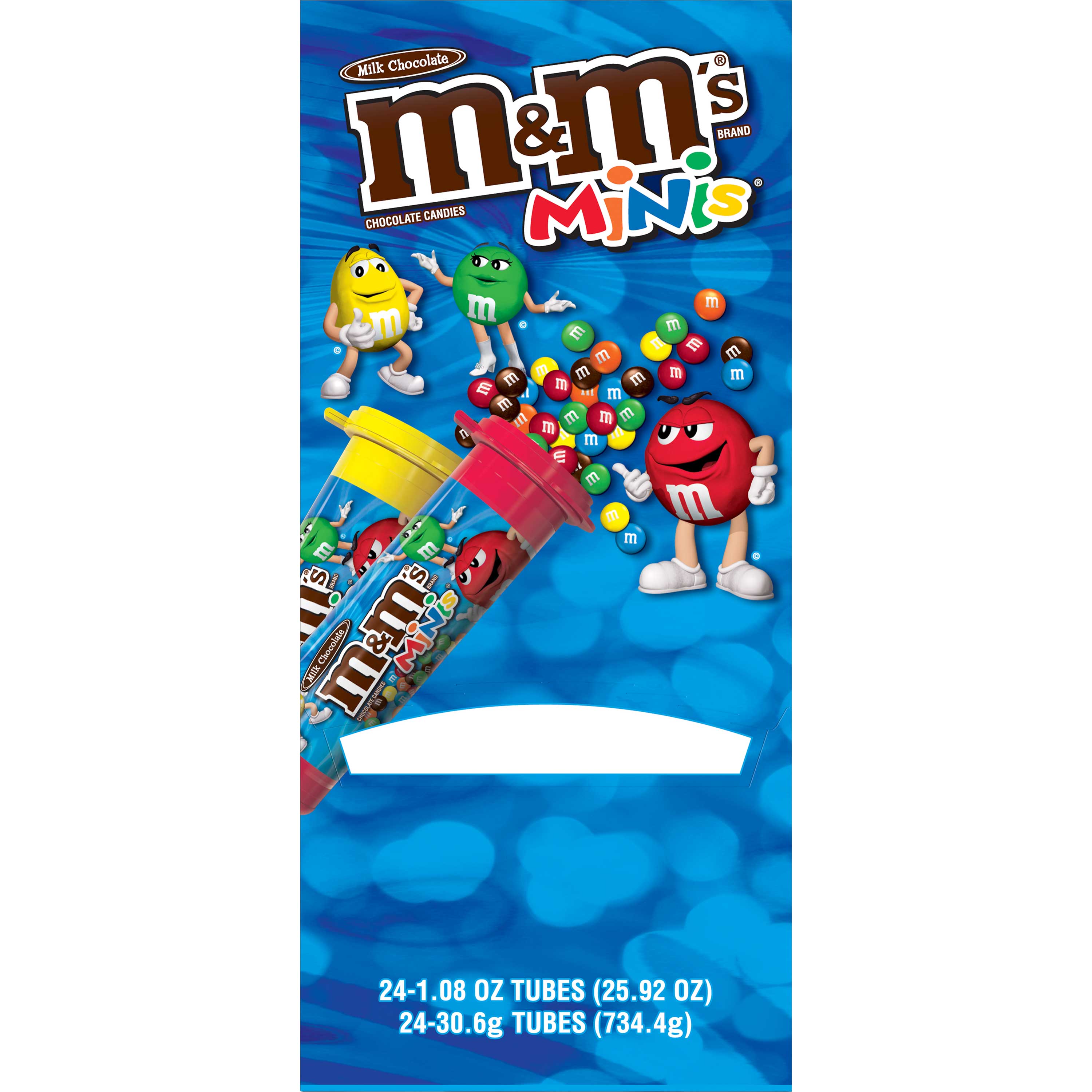 M and Ms Mini Milk Chocolate Candy, 1.08 Ounce -- 288 per case.