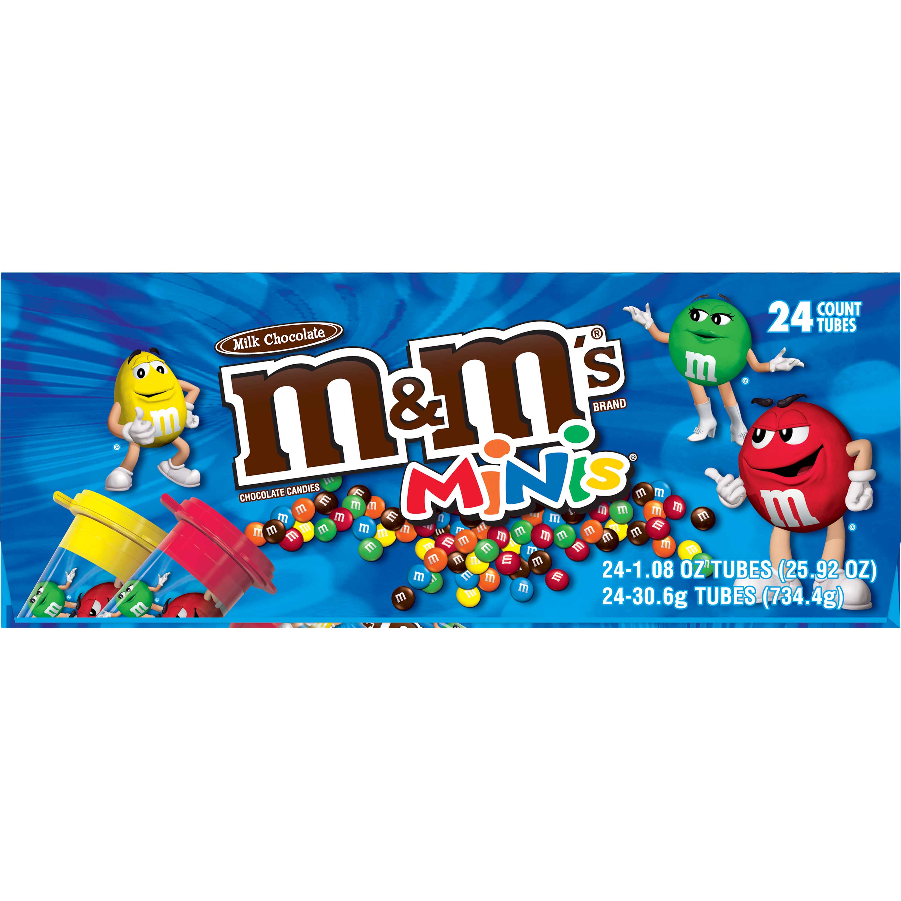 M and Ms Mini Milk Chocolate Candy, 1.08 Ounce -- 288 per case.