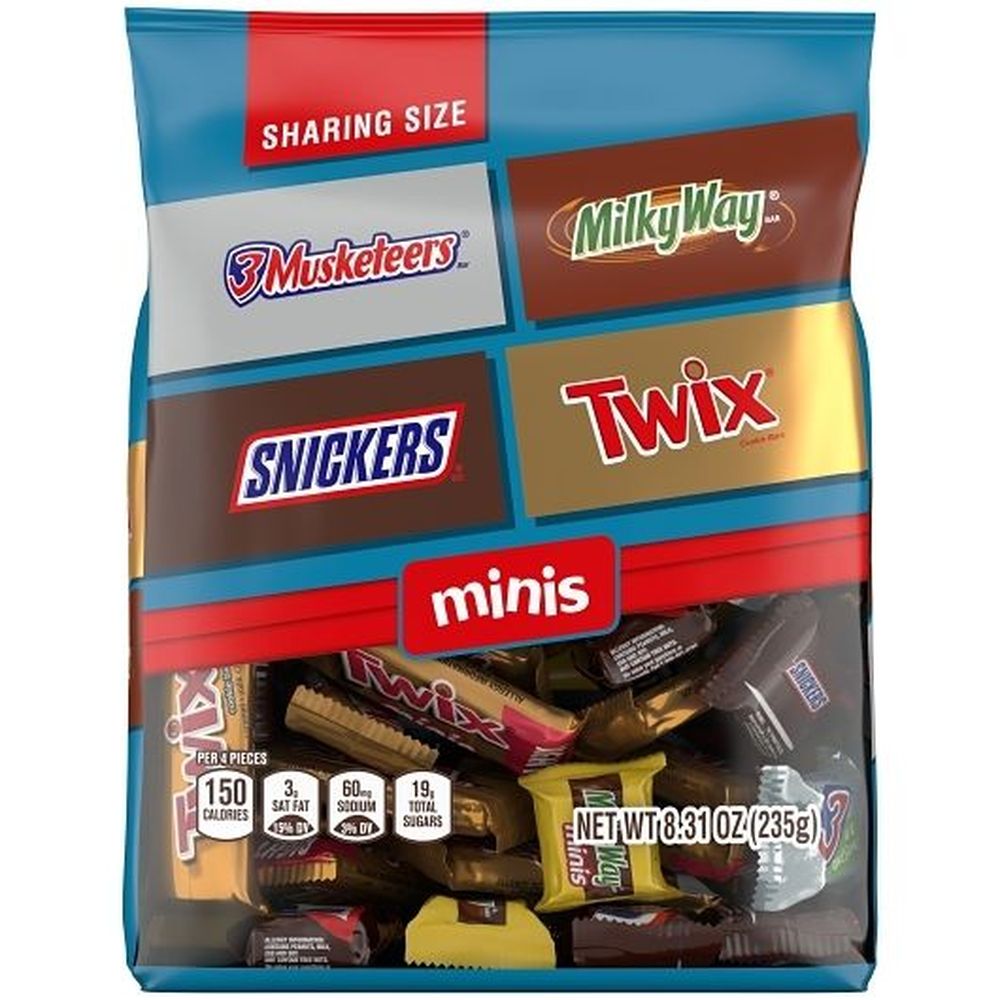 Mixed Variety Miniatures Chocolate Candy, 8.31 Ounce Stand Up Pouch -- 8 Per Case