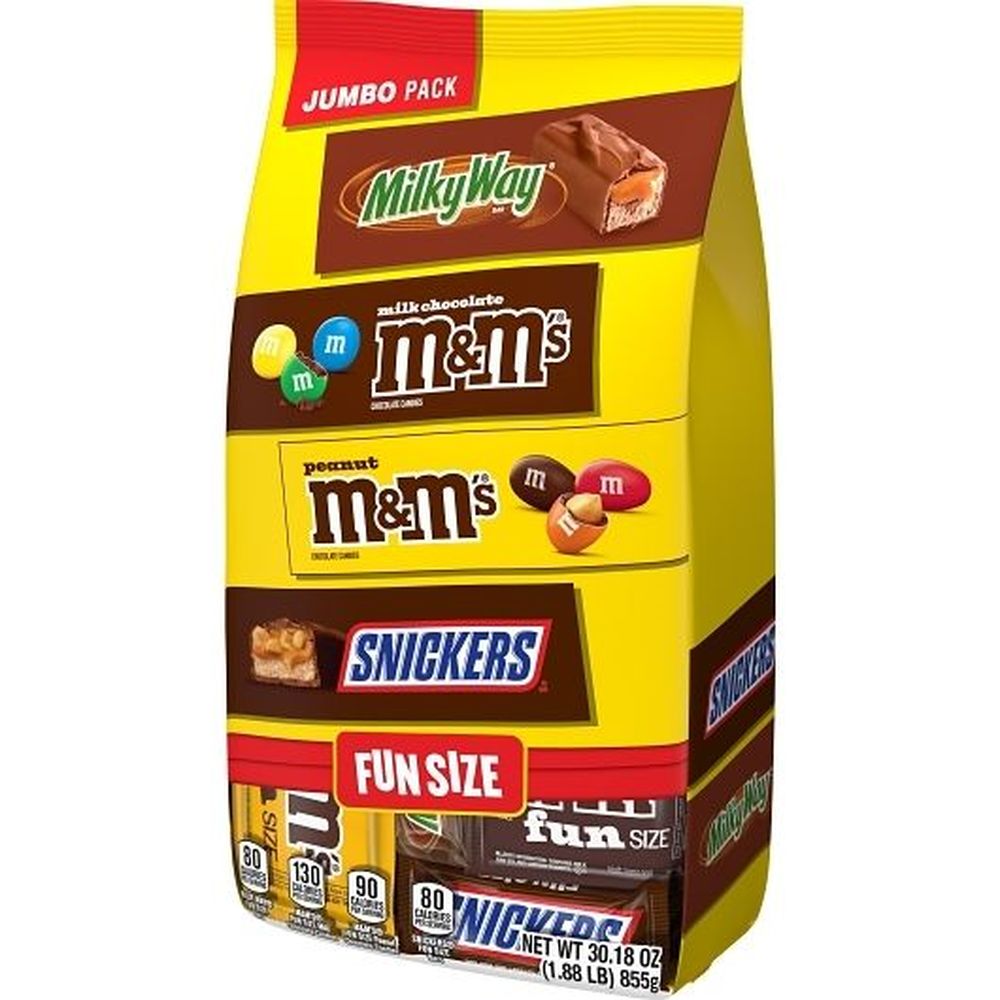 Mixed Variety Funsize Chocolate Candy, Jumbo Pack, 30.18 Ounce Stand Up Pouch -- 4 Per Case