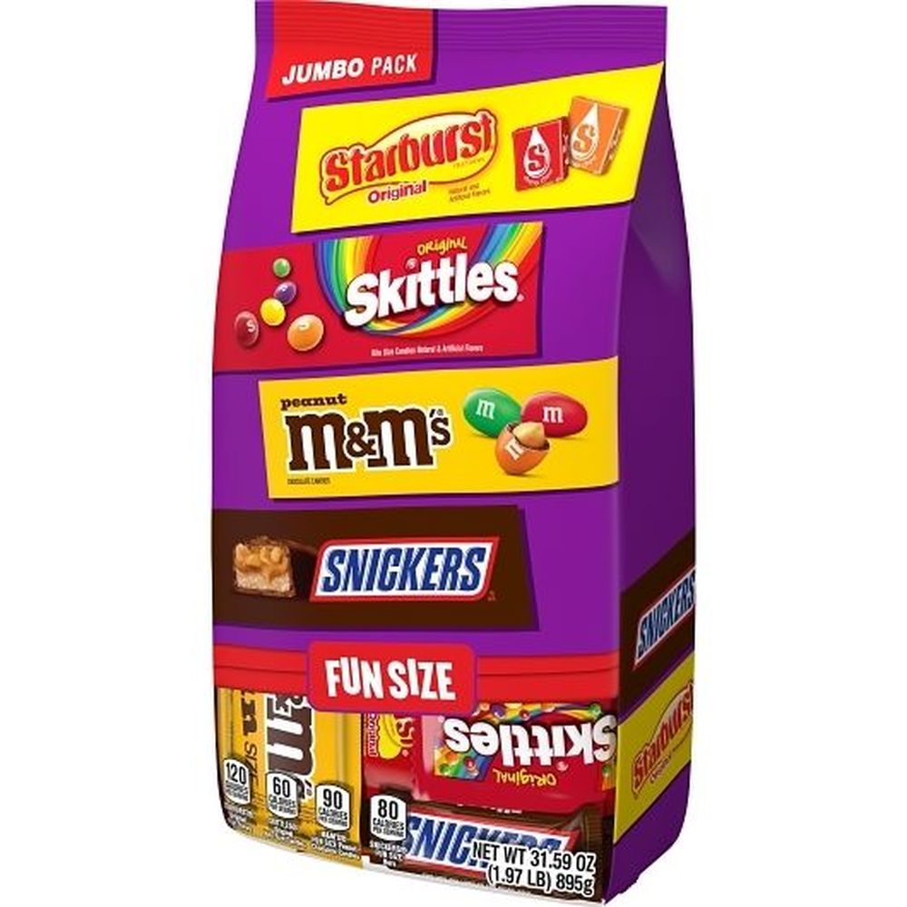 Mixed Variety Funsize Chocolate Candy, Jumbo Pack, 31.59 Ounce -- 4 Per Case