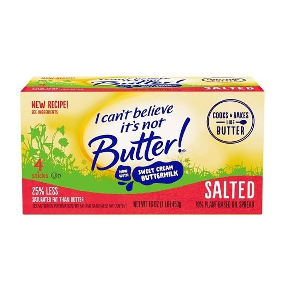 I Cant Believe It's Not Butter Stick With Sweet Cream Buttermilk, 16 Ounce -- 20 Per Case