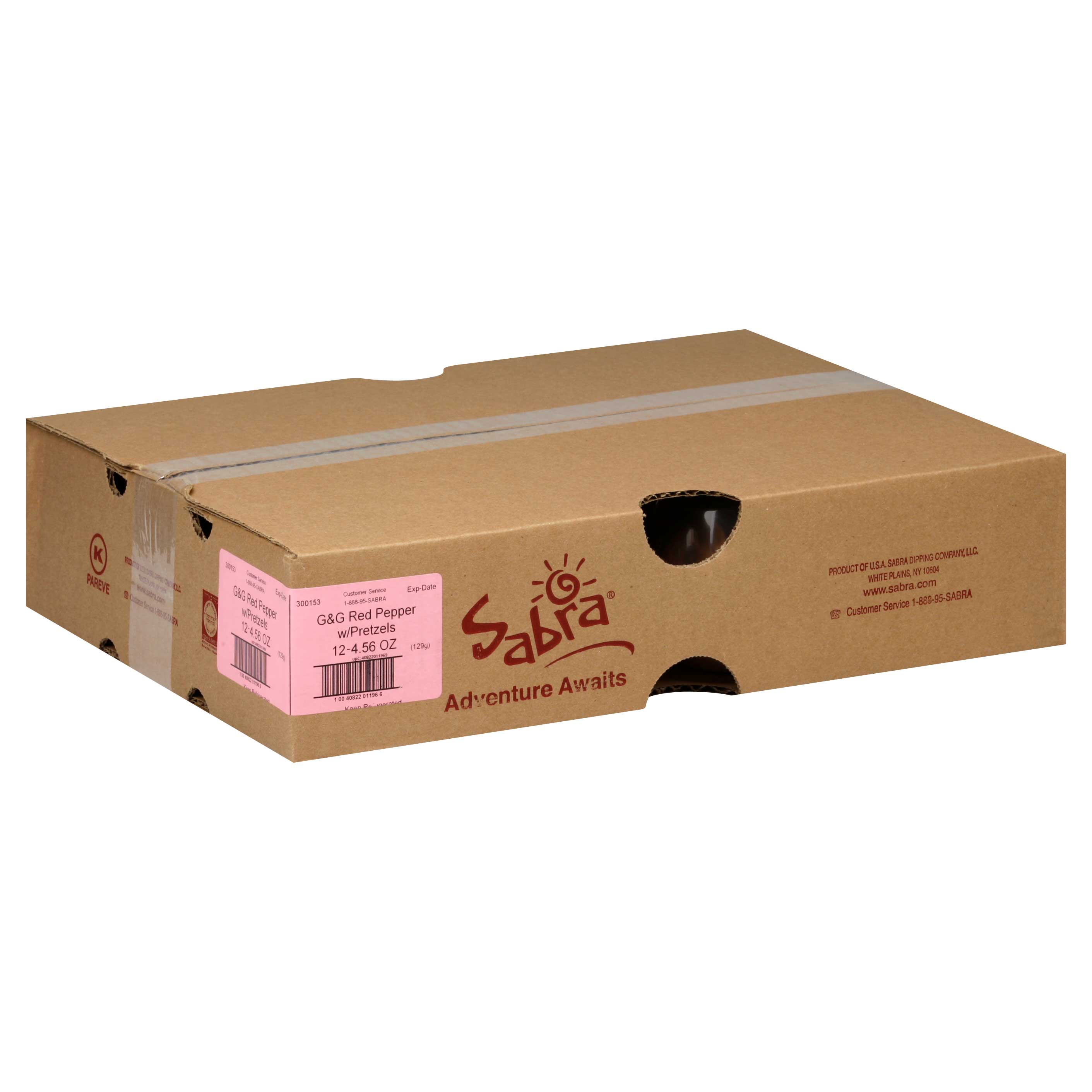 Sabra To Go Roasted Red Pepper Hummus With Pretzel Crisps, 4.56 Ounce -- 12 Per Case
