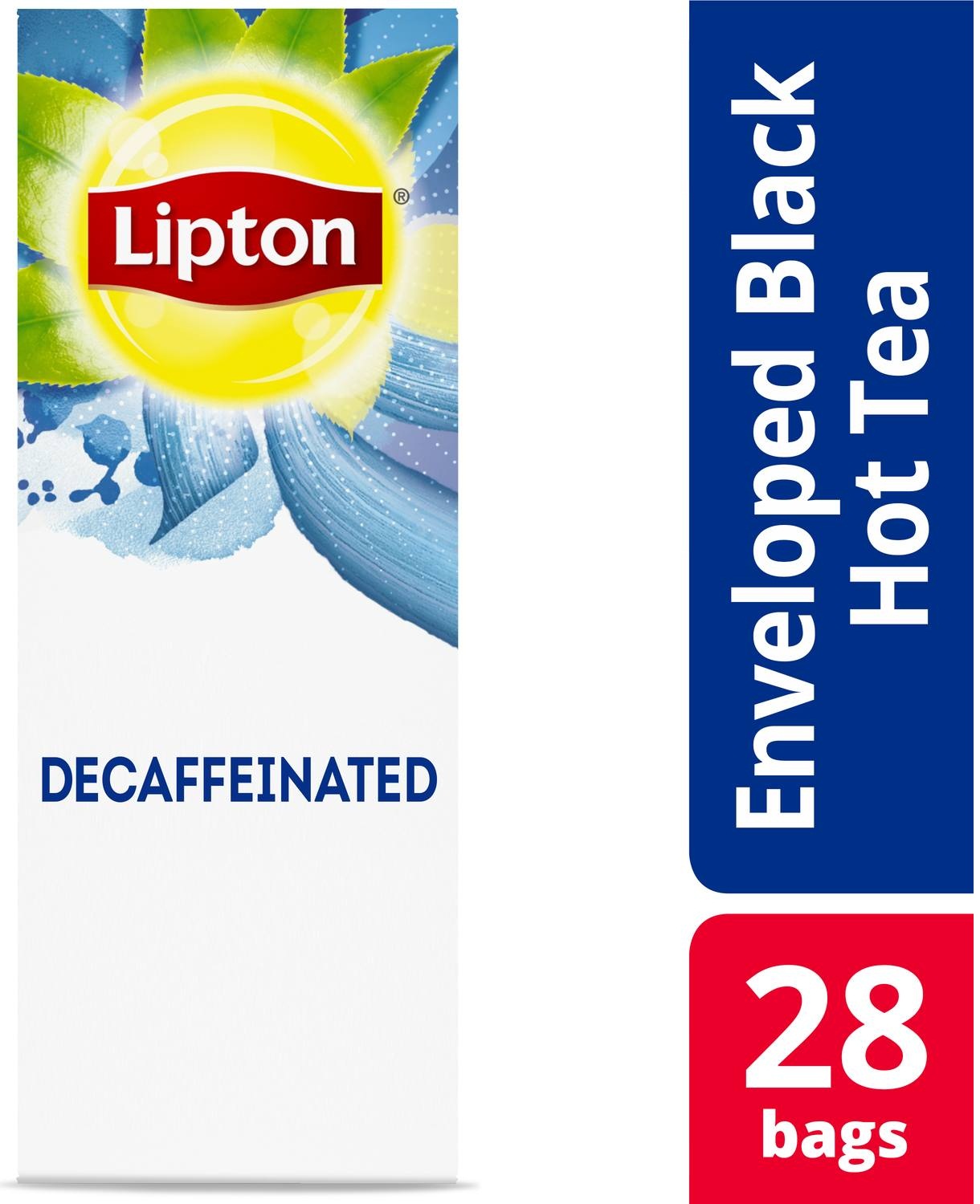 Lipton Decaffeinated Black Enveloped Hot Tea Bags, 28 count -- 6 per case
