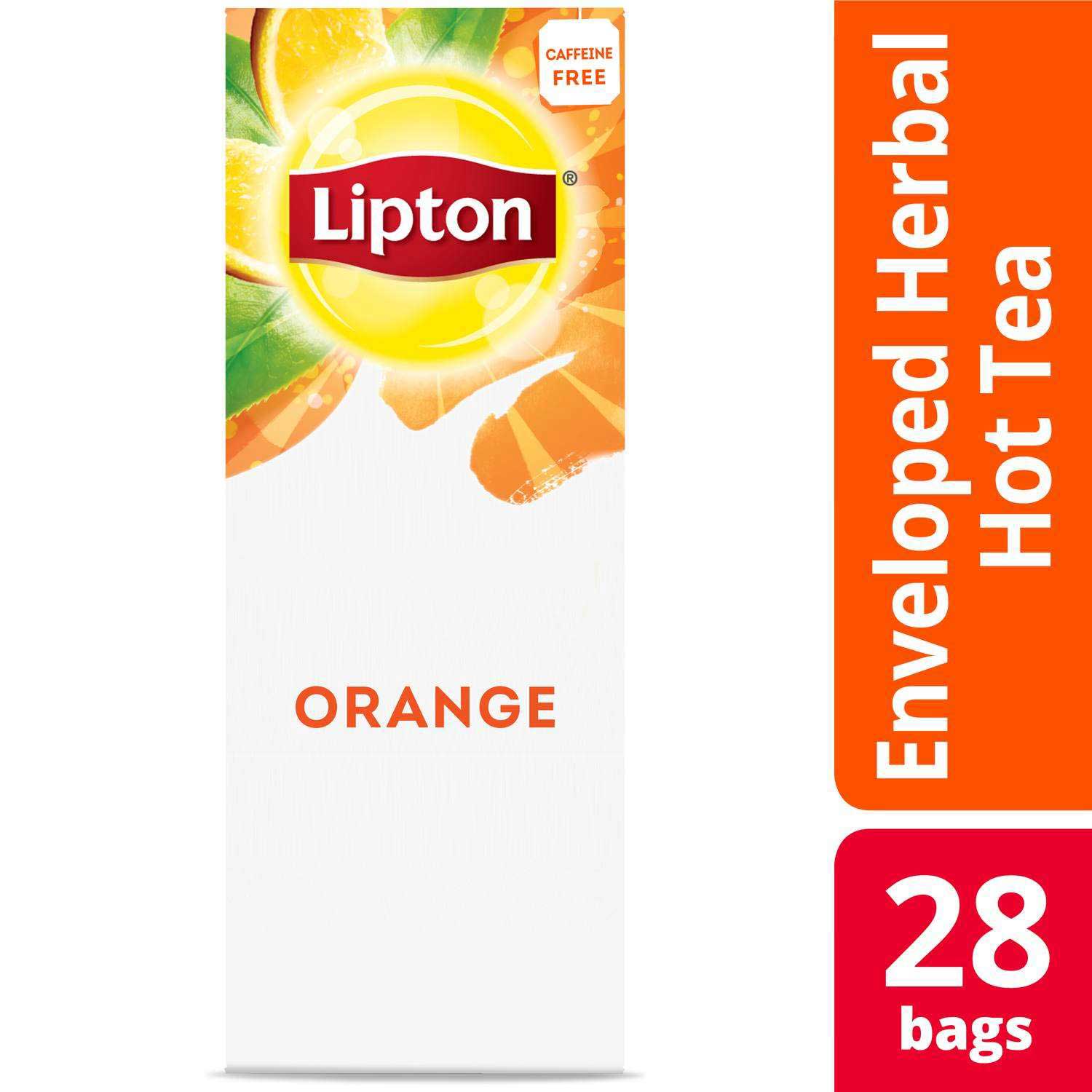 Lipton Orange Enveloped Hot Tea Bags, 28 count -- 6 per case