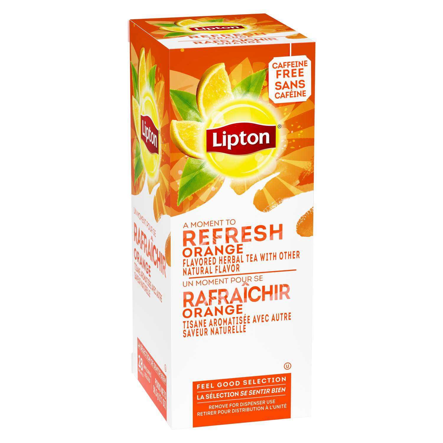 Lipton Orange Enveloped Herbal Hot Tea Case | FoodServiceDirect
