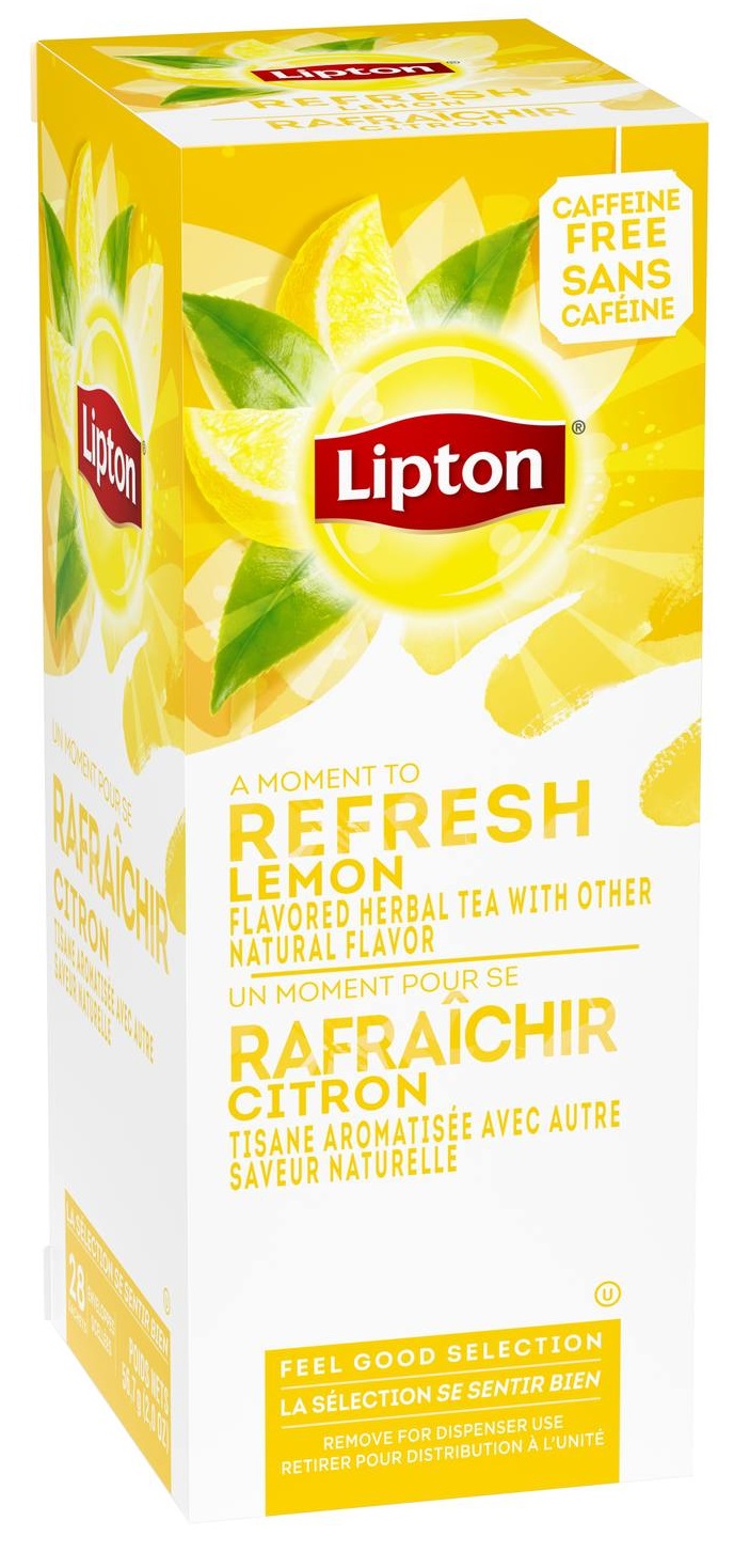 Lipton Lemon Enveloped Hot Tea Bags, 28 count -- 6 per case