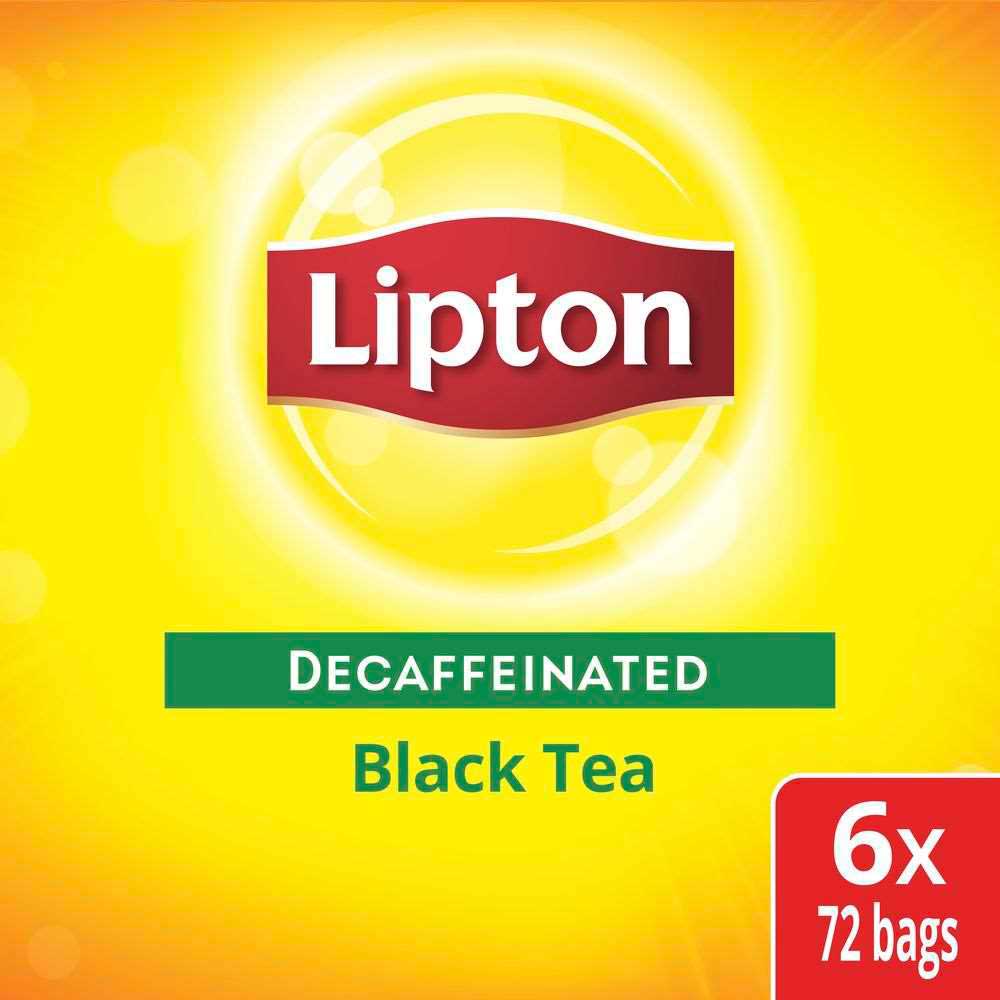 Lipton Decaffeinated Black Enveloped Hot Tea Bags, 72 count -- 6 per case