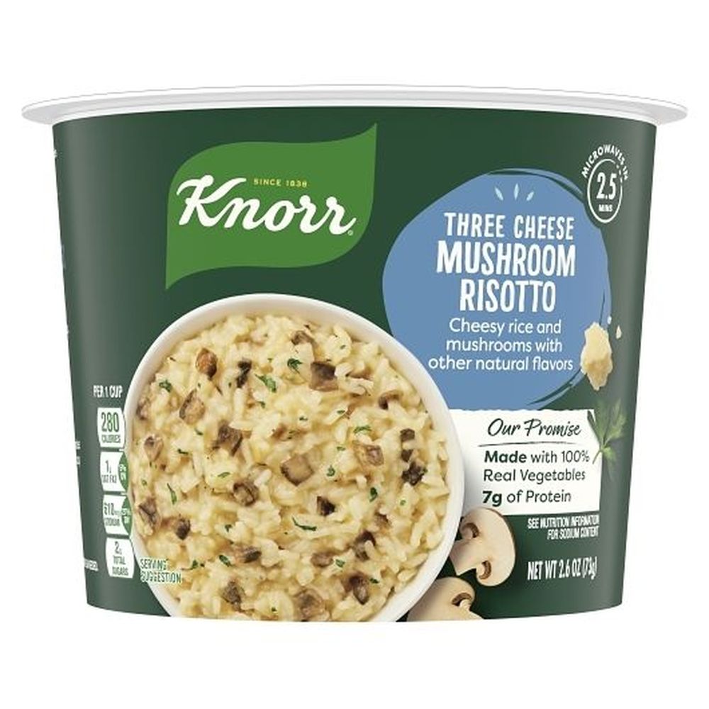 Knorr Three Cheese And Mushroom Risotto, 2.6 Ounce Cup -- 8 Per Case