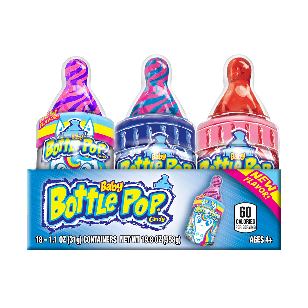 Baby Bottle Pop 1.1 Ounce Candy Lollipop Variety Pack Lollipops, 18 Count -- 16 Per Case
