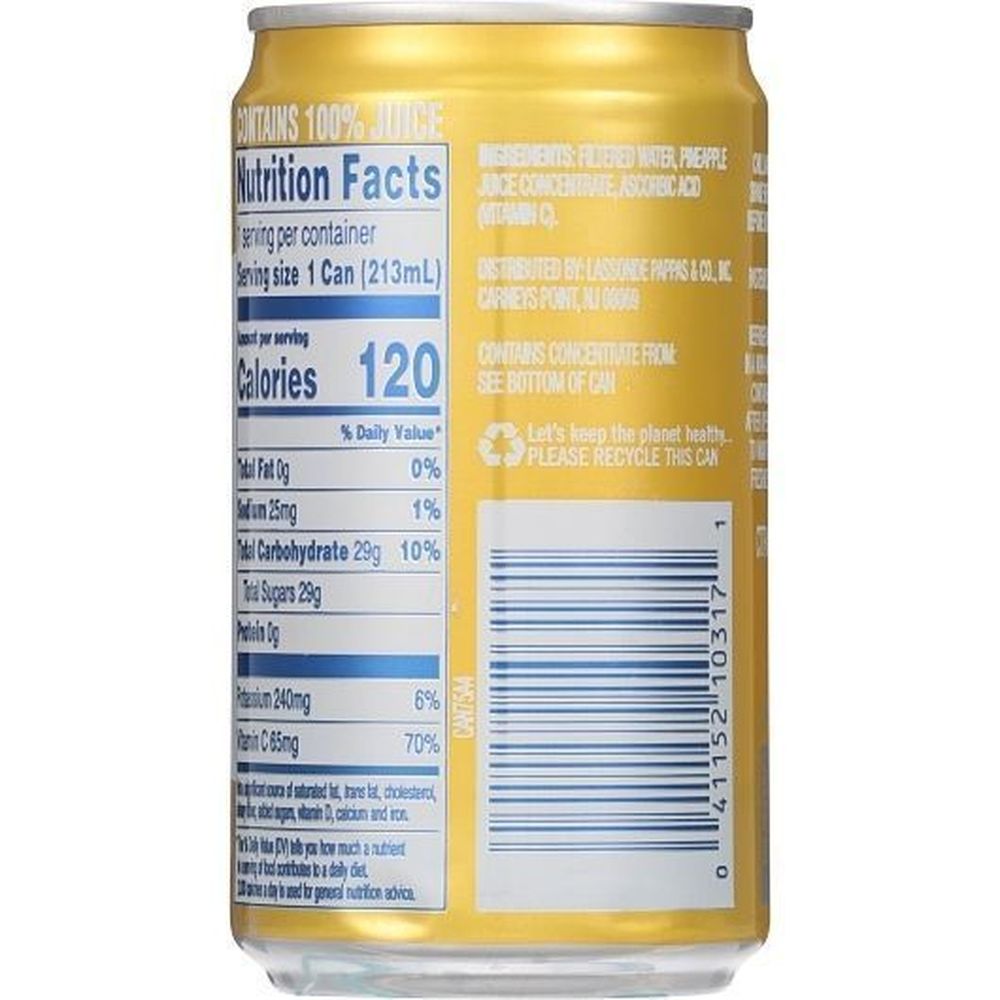 Ruby Kist 100 Percent Pineapple Juice, 7.2 Ounce -- 24 Per Case