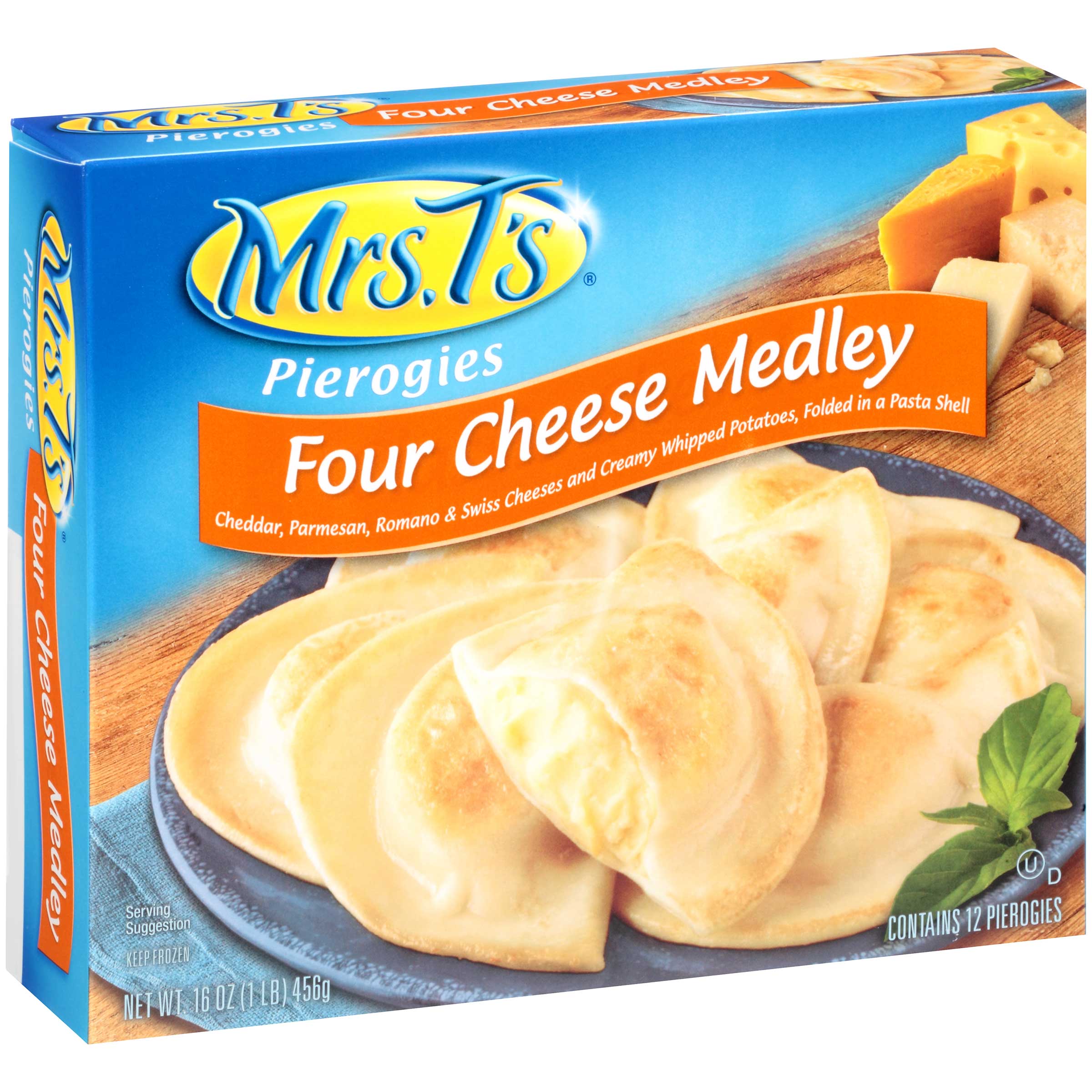 Mrs. T's Pierogies Potato And 4 Cheese Blend Pierogi, 16 Ounce -- 12 Per Case