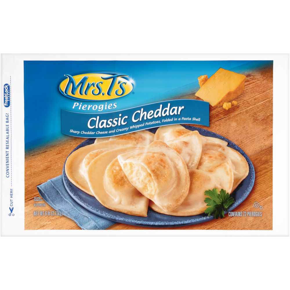 Mrs. T's Classic Cheddar Pierogies, 6.3 Pound -- 4 Per Case