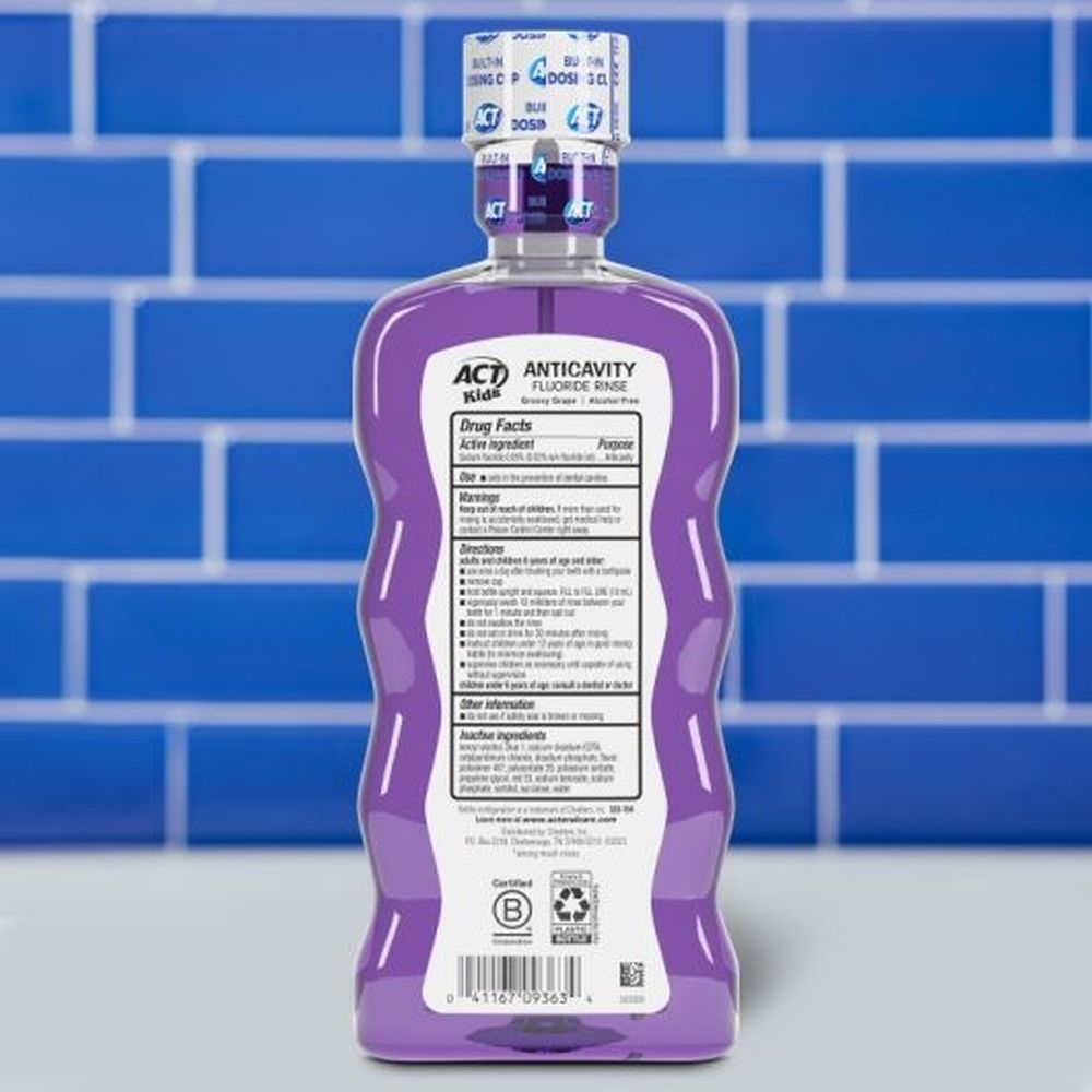 Act Kids Groovy Grape Anticavity Rinse, 16.9 Fluid Ounce -- 24 Per Case