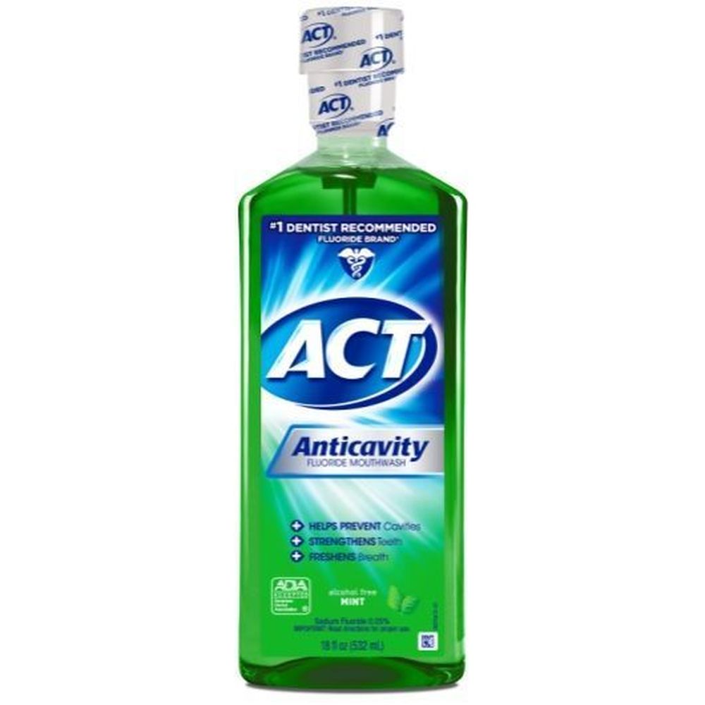 Act Alcohol Free Mint Mouthwash, 18 Fluid Ounce -- 24 Per Case