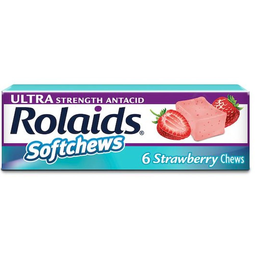 Rolaids Ultra Strength Antacid Strawberry Soft Chews - 6 Tablets Per ...