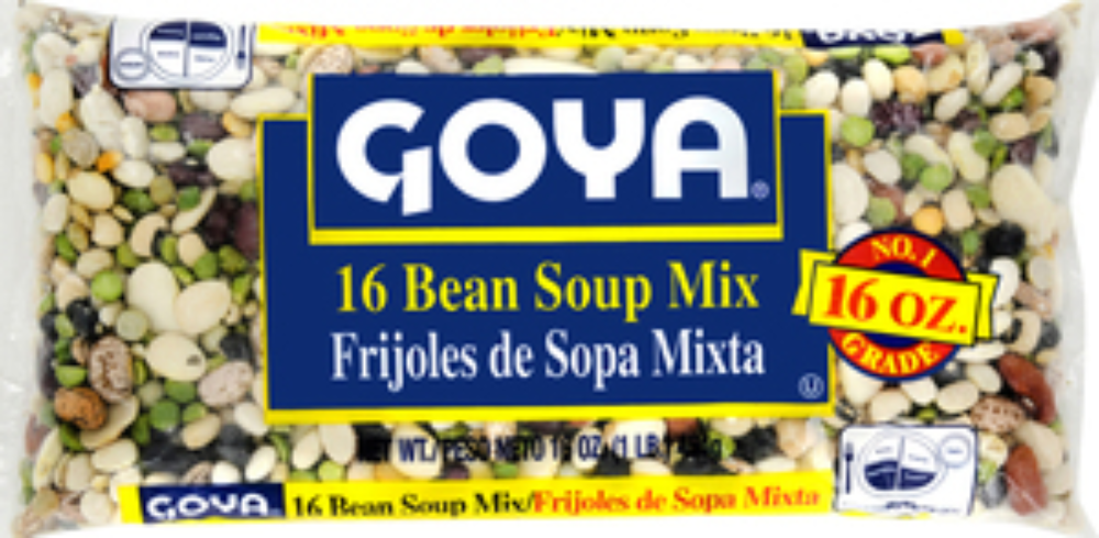 Goya 16 Bean Soup Mix - 16 oz. bag, 24 per case