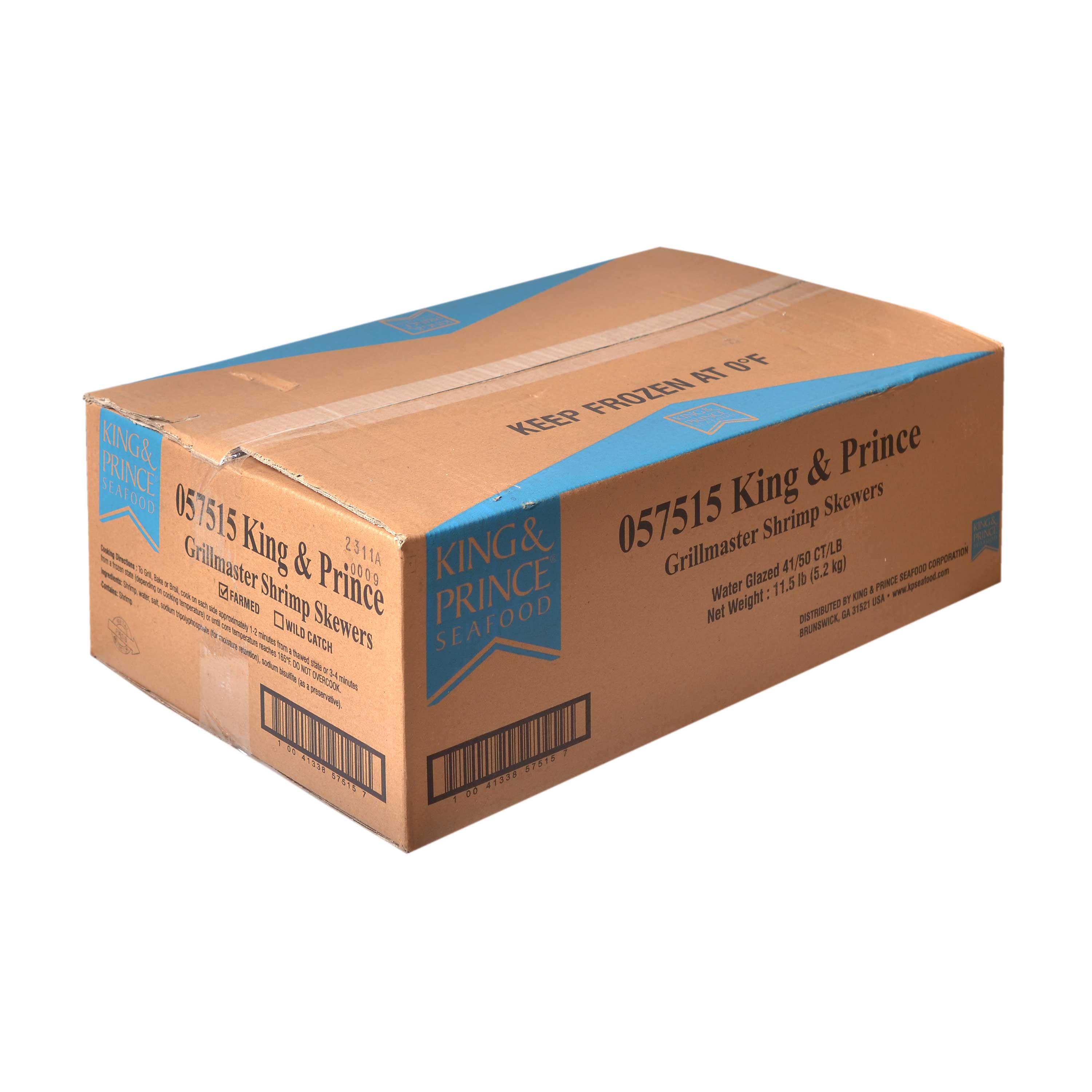 King & Prince Grillmaster Skewer Shrimp, 7/2.6 Ounce -- 72 Per Case