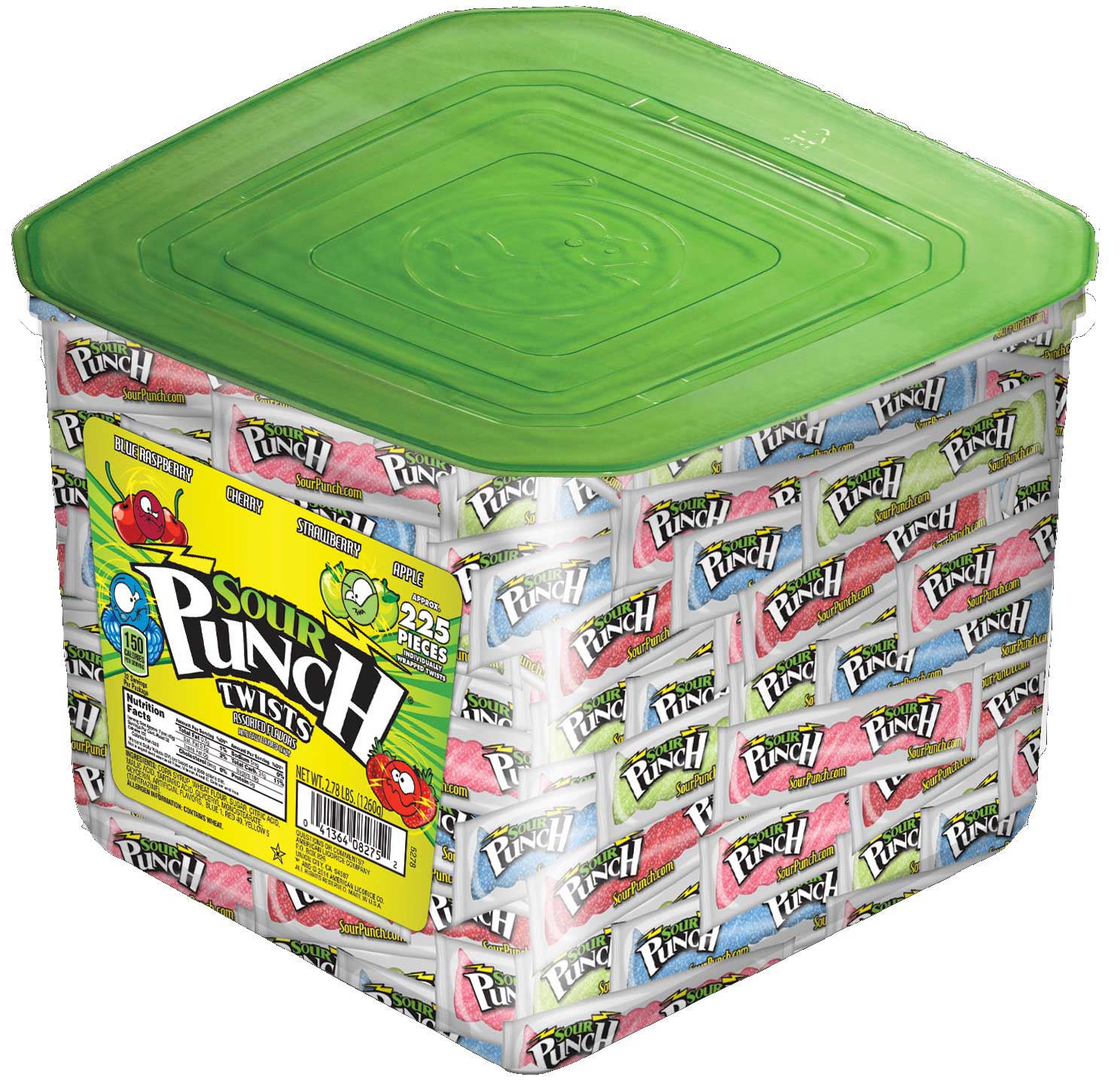 Sour Punch Twists 4 Flavors Candy, 2.59 Pound Jar -- 6 Per Case
